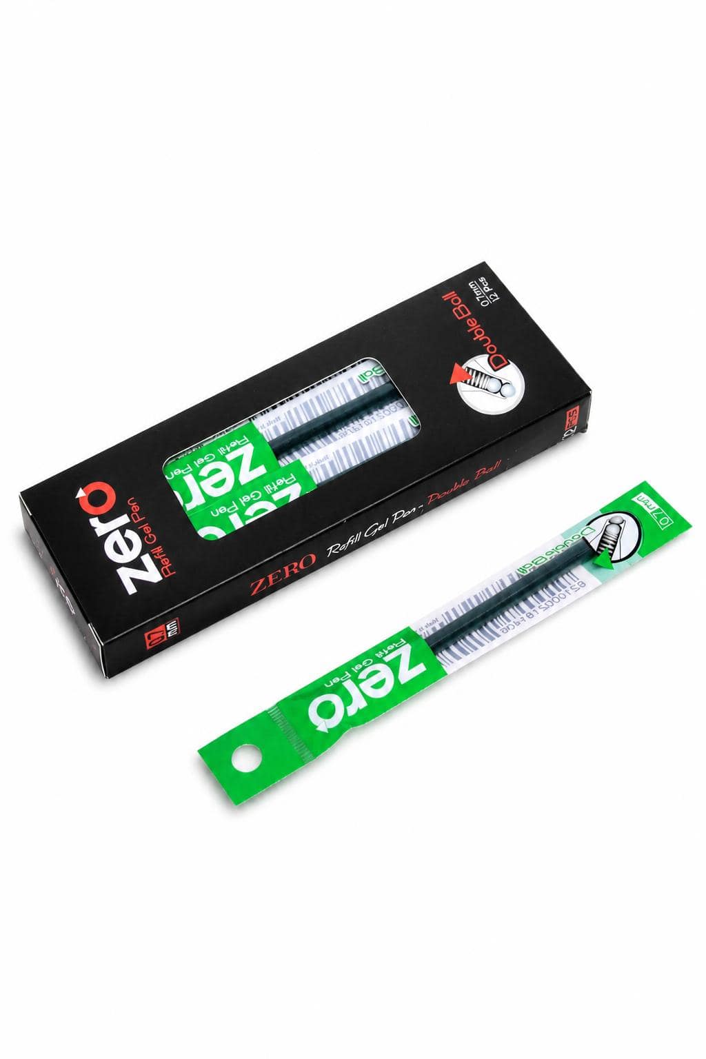 7f4ff079-b449-4af9-b1ad-e216c3809c98.jpg غيار قلم حبر جل Zero أخضر 0.7mm عبوة 12 قطعة - 7902 - الصورة 1