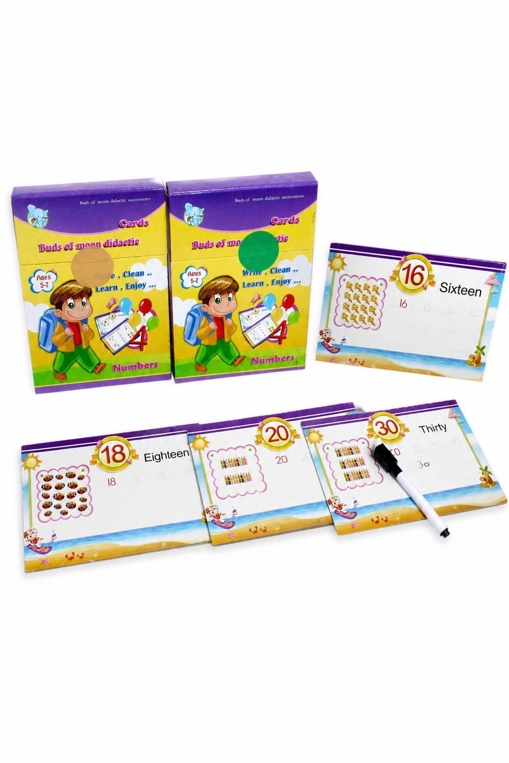 80767d0d-3e0d-44f0-8573-604447f11105.jpg مجموعة بطاقات وايت بورد للأرقام الإنجليزية موديل 7516 - الصورة 1