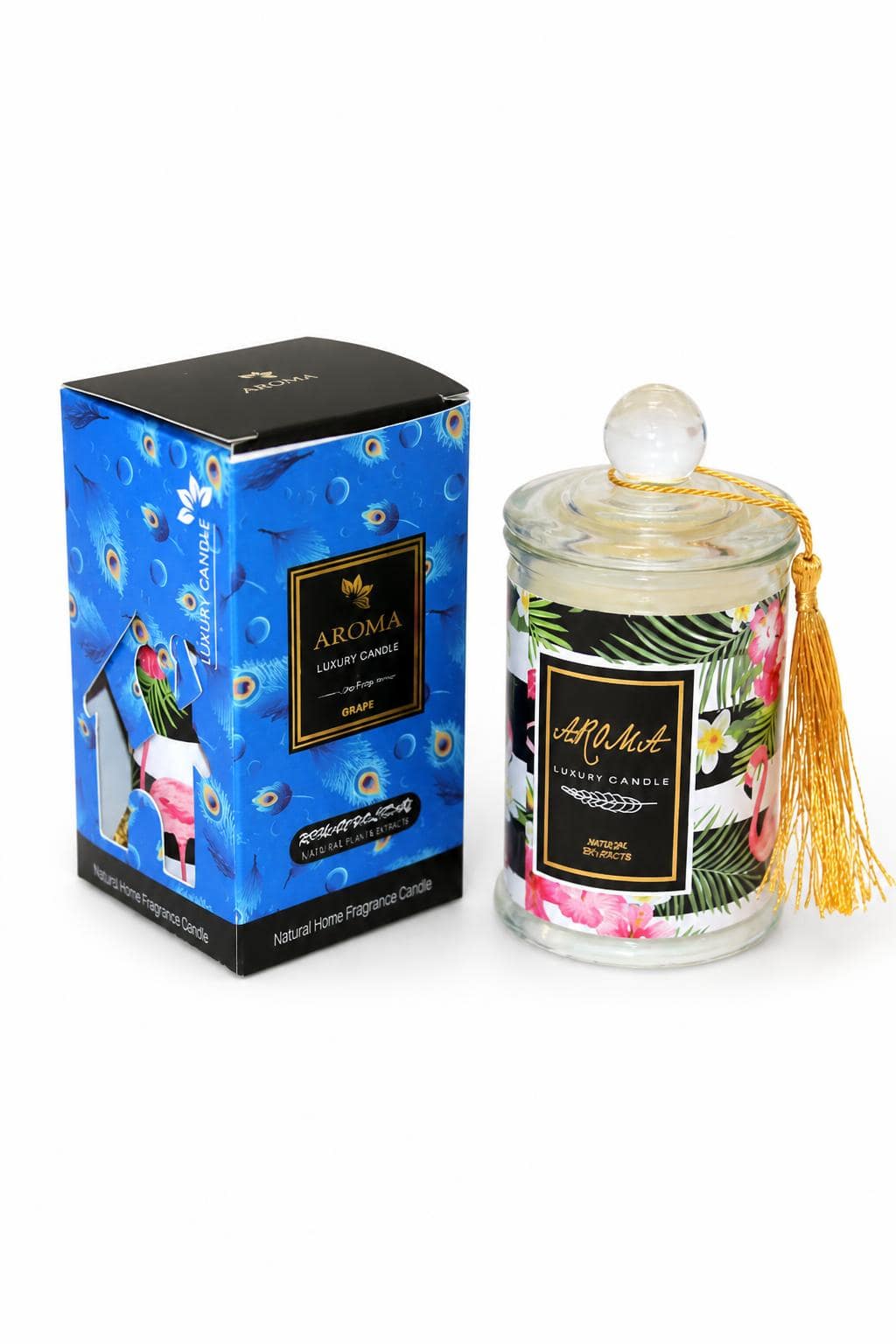 8383536c-65cb-4343-93a6-d1da6fceb162.jpg شمعة معطرة AROMA بوعاء زجاجي كبير وغطاء - 14562 - الصورة 1