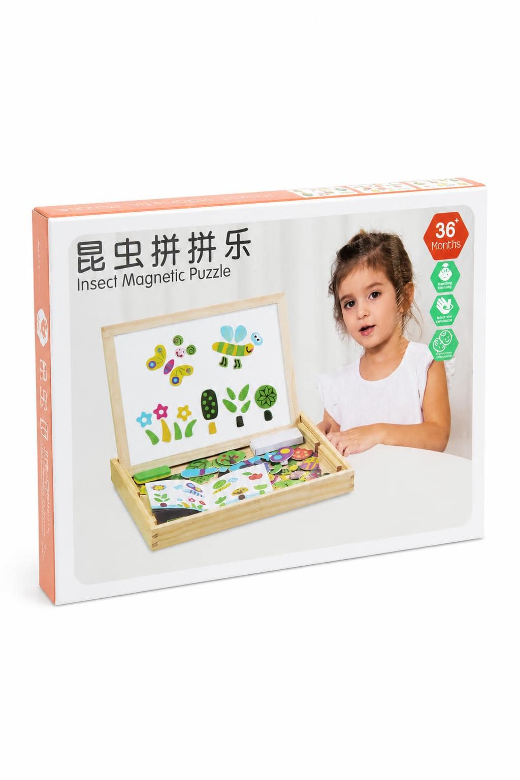 87c2aeb1-2c0a-4572-b3fd-24d5e203fff7.jpg لعبة Insect Magnetic Puzzle بلوح وايت بورد وطبشور 15807 - الصورة 1