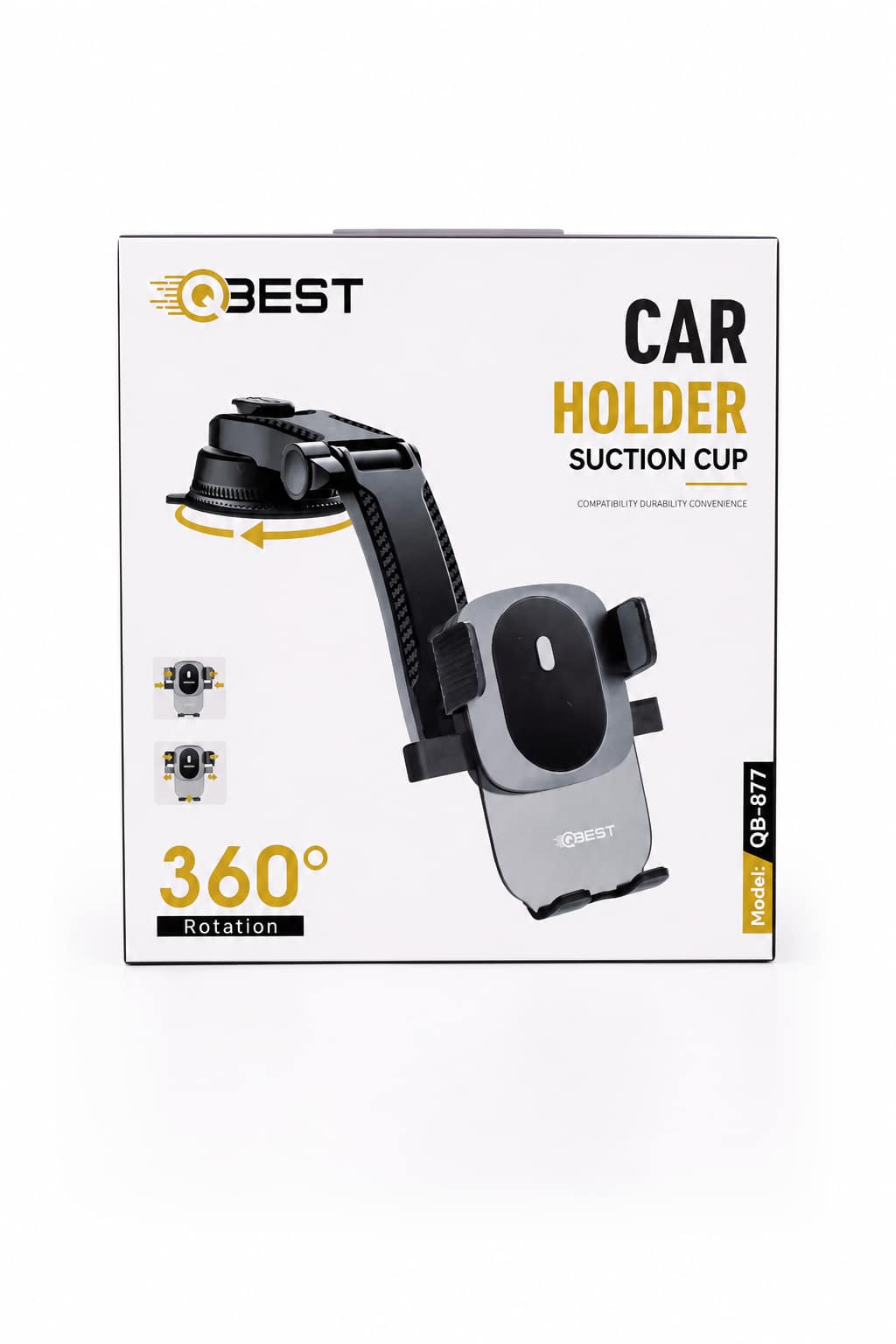 895d122d-bb41-46f7-8a0d-569d0bbb5d13.png حامل جوال للسيارة QBest QB877 بمغناطيس ودوران 360° - الصورة 1