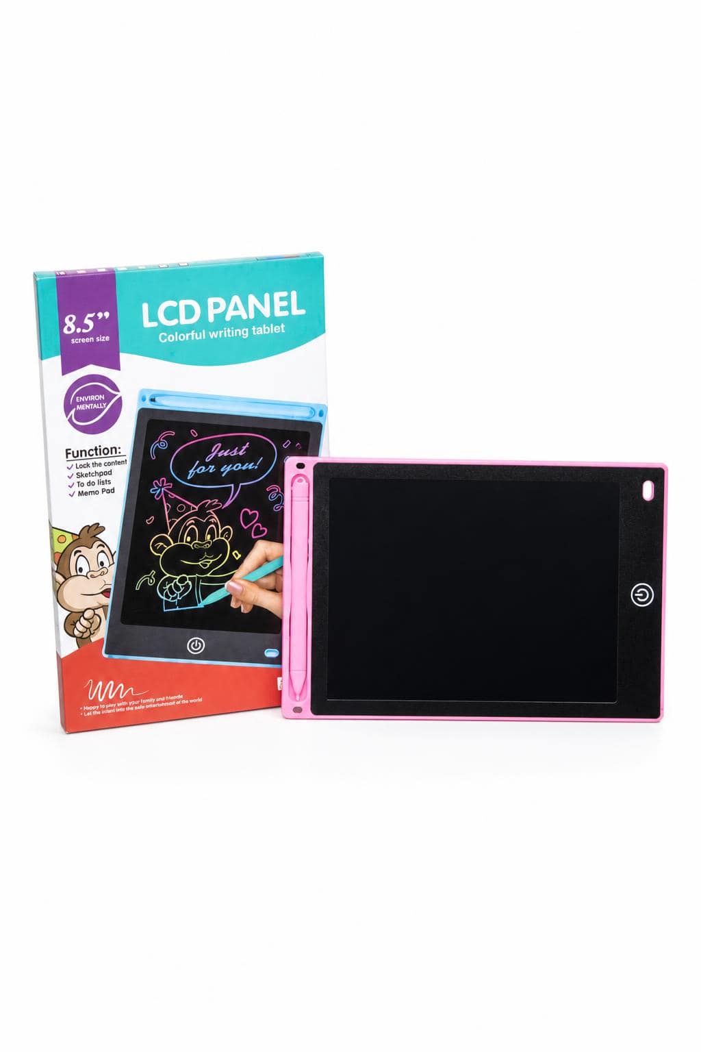 8c5eae3e-b094-4bfe-ba37-75dd89400b57.jpg تاب ذكي LCD PANEL للكتابة الملونة 8.5 انش زهري - 5010784 - الصورة 1