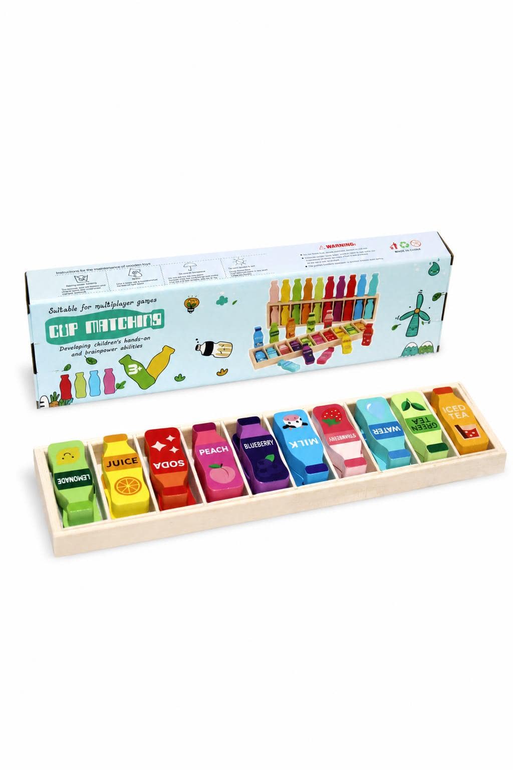 8f1fb78c-d3b5-4f62-a5cb-457184595f39.jpg لعبة مطابقة الزجاجات الخشبية للأطفال - موديل 7887565 - الصورة 1