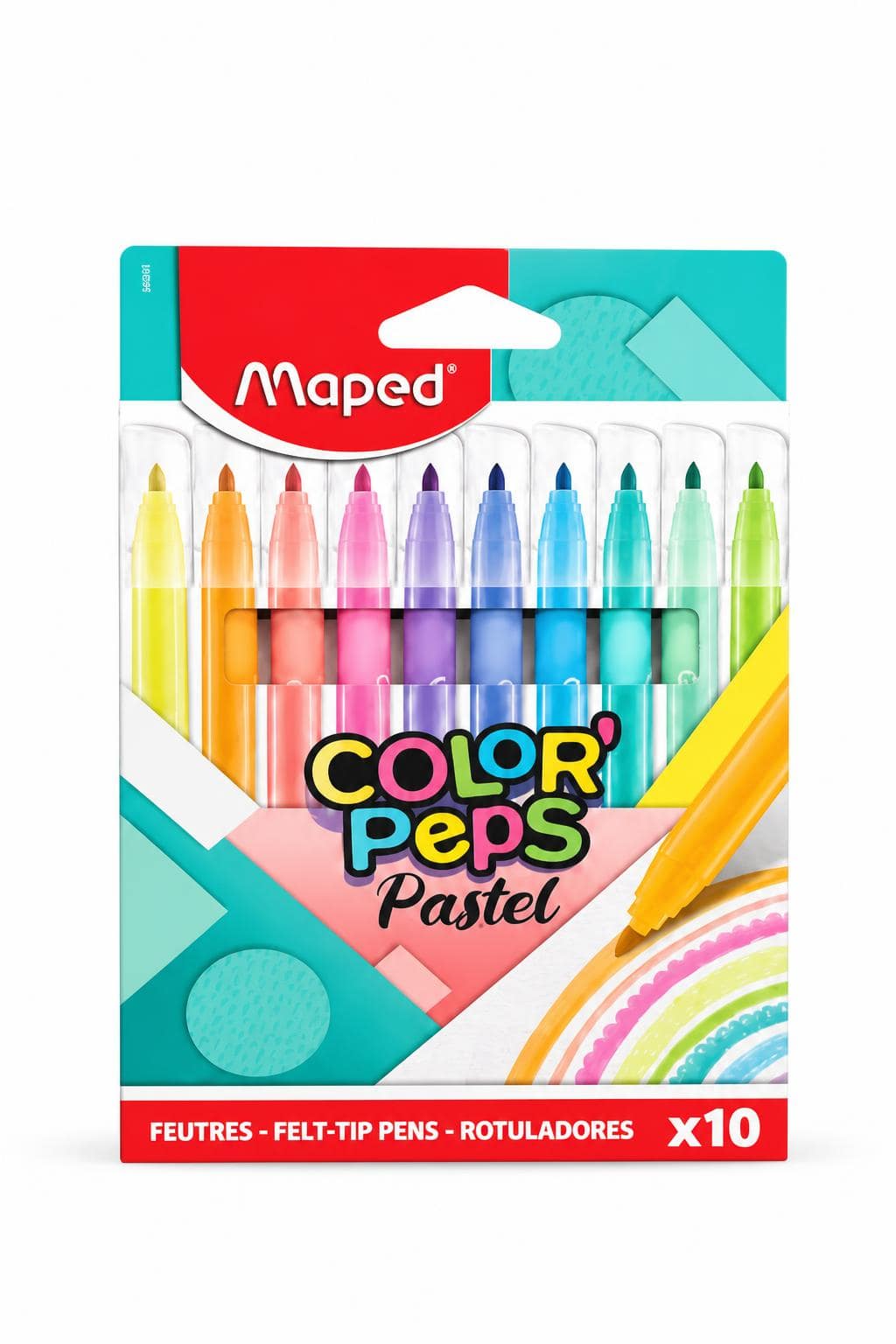 9aa436ef-2b37-4977-bb48-3668f426ccef.jpg أقلام فلماستر Maped Color'Peps Pastel 10 ألوان - 8147730 - الصورة 1
