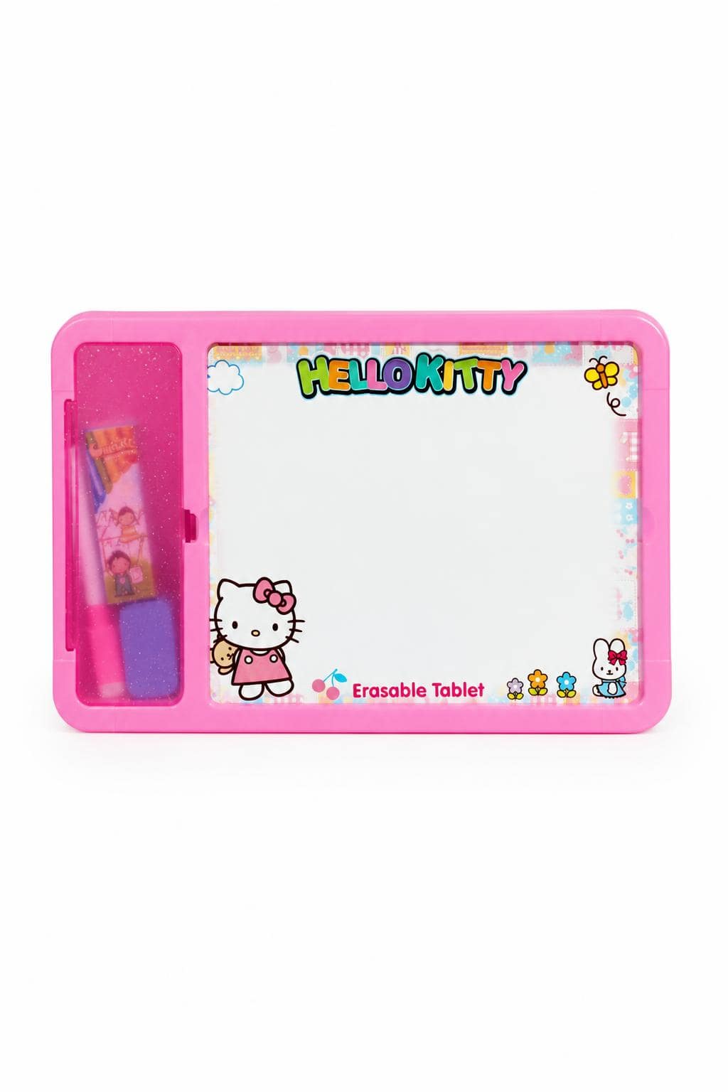 9b12d318-9df7-4734-a9d5-e5178edafd46.jpg لوح HELLOKITTY وجهين مع قلم وطباشير ومساحة - 9321 - الصورة 1