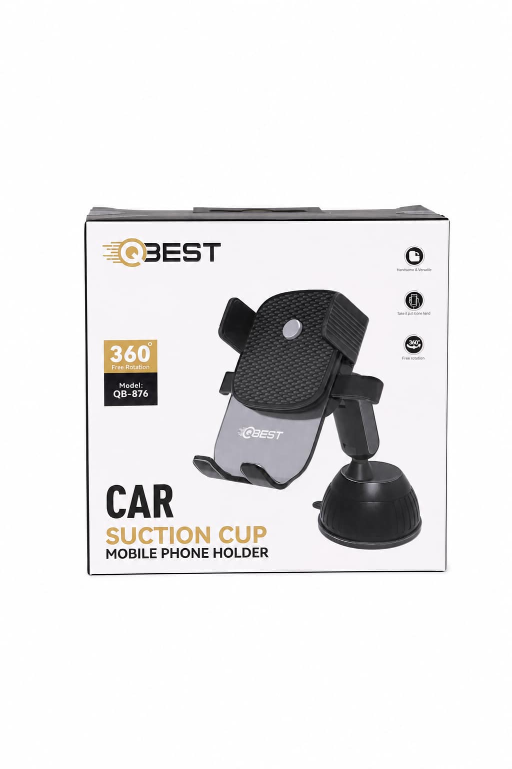 9e6c57c4-a97e-45e1-bfae-4a331391b633.png حامل جوال للسيارة QBest QB876 بمغناطيس ودوران 360° - الصورة 1