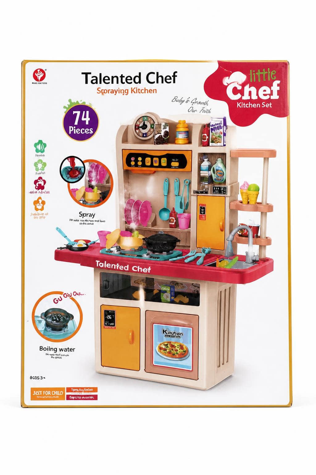 a232d1e7-4df9-48a4-a92f-a2e355ed2f8d.jpg مطبخ ألعاب Talented Chef 74 قطعة مع رش ومؤثرات - 9164731 - الصورة 1
