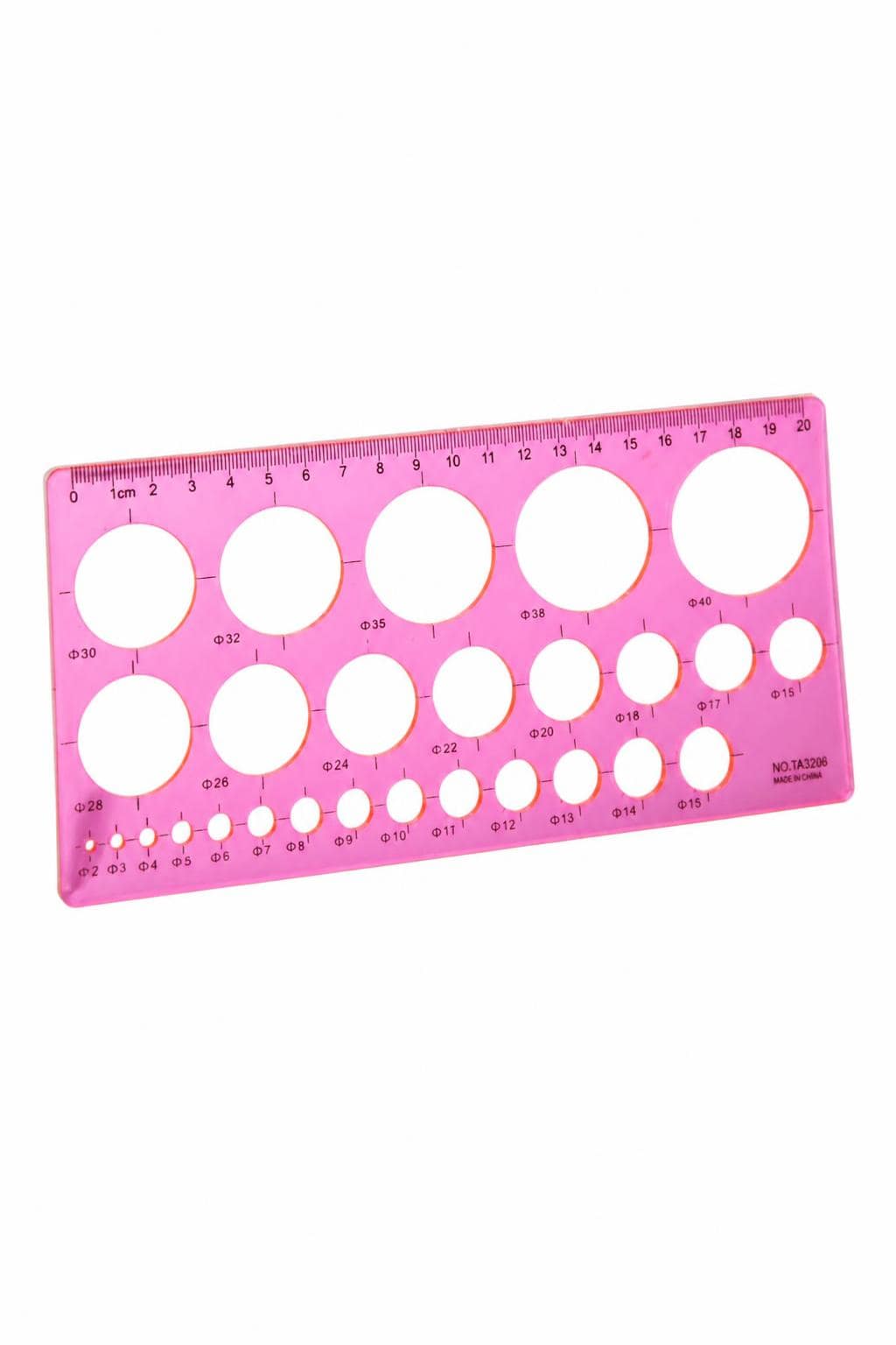 aec4443d-8698-4cce-ab34-0d16e6ca2339.jpg مسطرة دوائر بلاستيكية وردية شفافة - موديل 2575298 - الصورة 1