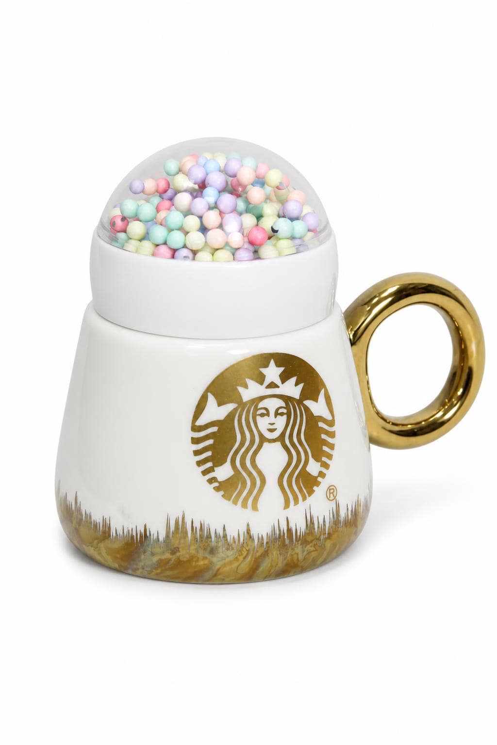 af6c8756-4ae1-4d16-896e-78cc9b00bec9-2.jpg ماغ سيراميك StarBucks 9816 بغطاء حبيبات ومقبض ذهبي - الصورة 1