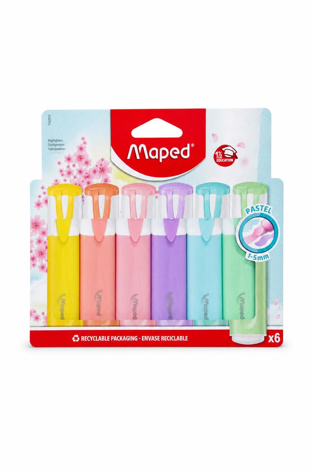 b880b997-8d67-40ee-be82-5d88f68b0af4.jpg طقم هاي لايتر Maped باستيل 6 ألوان 1-5mm - موديل 5573993 - الصورة 1