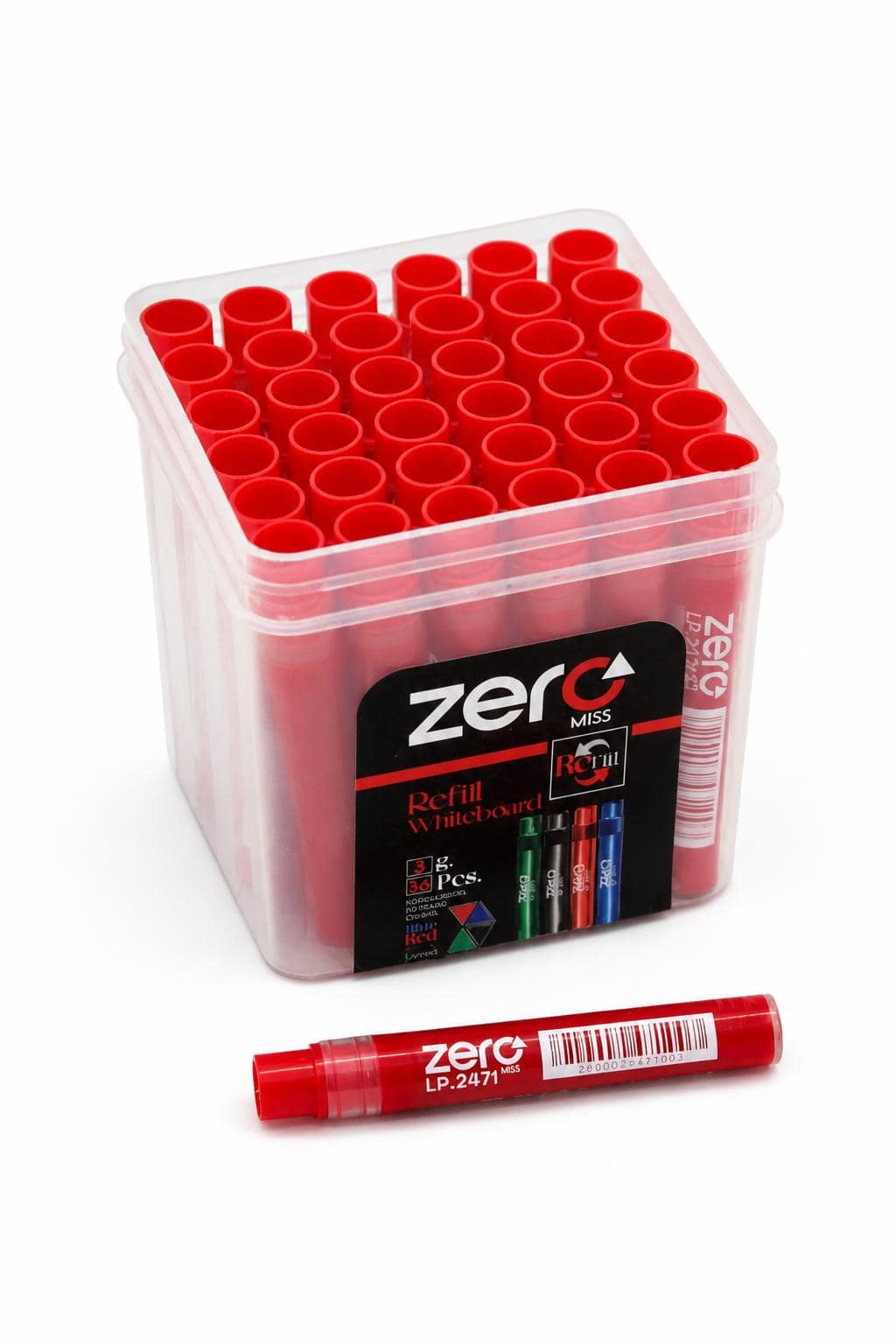c78410ea-411d-4c5a-8001-3796d86a306a.jpg خرطوشة قلم وايت بورد zero حمراء 36 قطعة - موديل 12061 - الصورة 1
