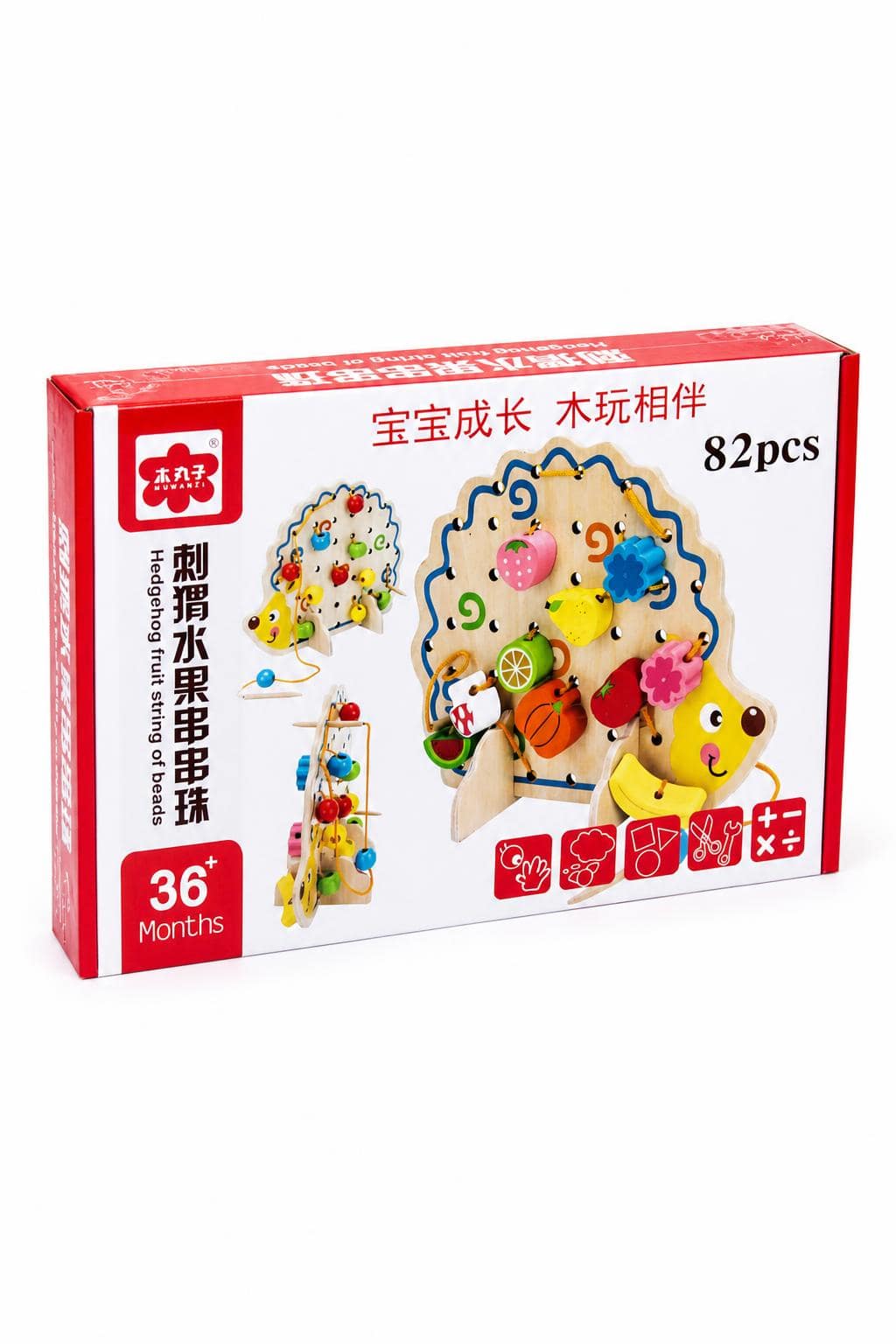 c84ae47c-b790-4f70-bd5d-79404cae47b7.jpg لعبة ضم الخيط الخشبية بشكل قنفذ 82 قطعة لعمر 36+ شهر - 16193 - الصورة 1