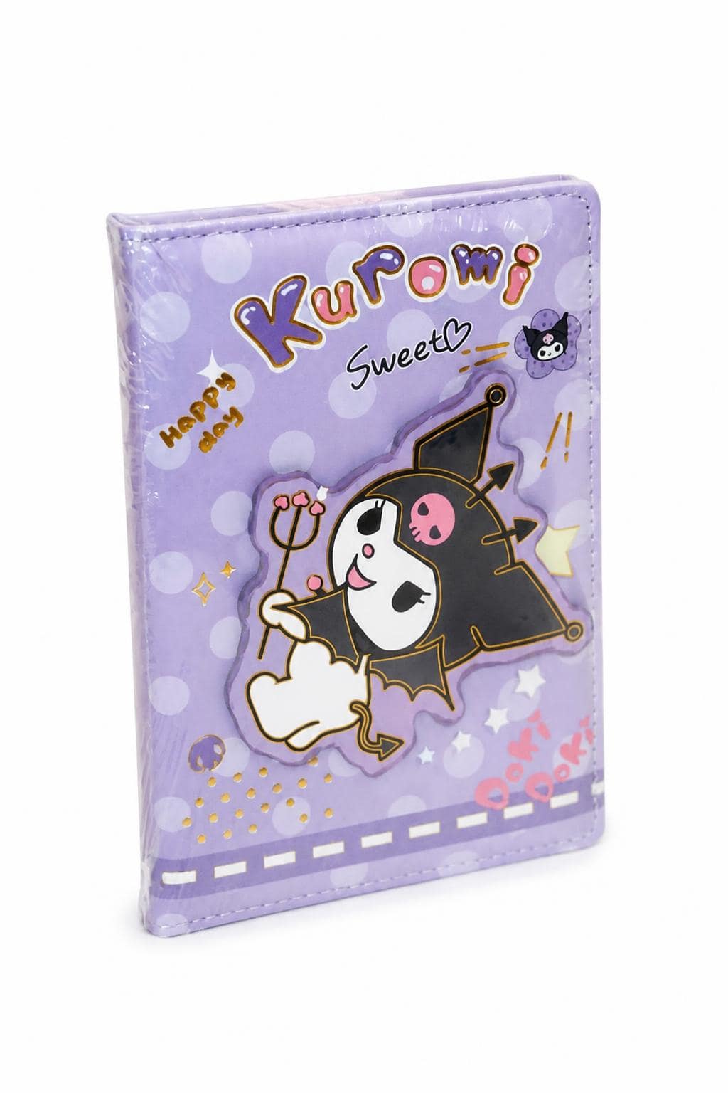 c9830ef4-f1df-4075-a5c3-c3d717ba42fb-1.jpg دفتر ذكريات Kuromi بنفسجي بصورة نافرة - موديل 14204 - الصورة 1