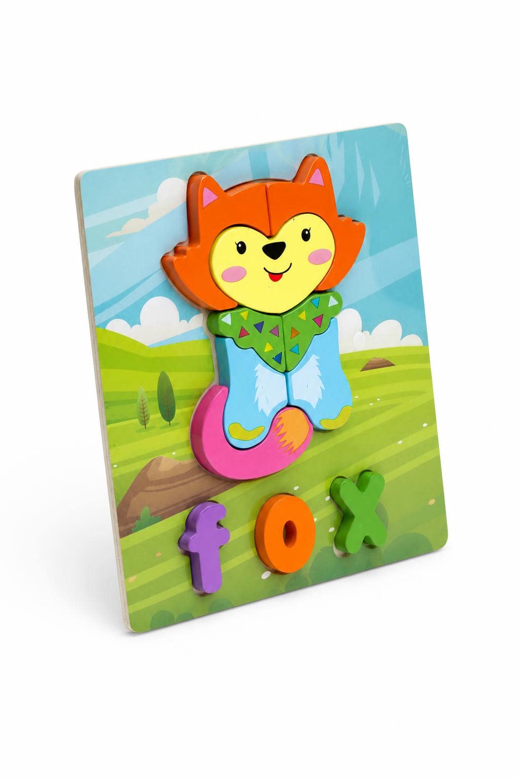 cb4ab4dd-7eeb-421d-9abc-f97f439958f2.jpg لوحة بزل خشبية نافرة ثعلب وكلمة fox موديل 16122 - الصورة 1