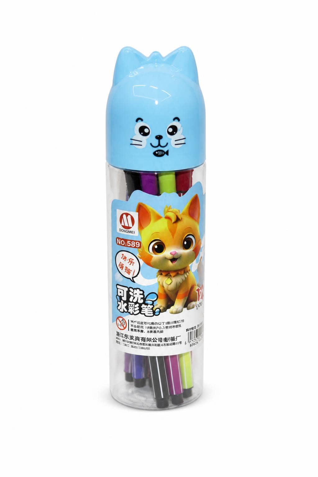d7b07b12-390c-457a-b0ae-d7ee278e1095.jpg علبة ألوان فلماستر DINGMEI 12 لون بغطاء قطة - 9398382 - الصورة 1