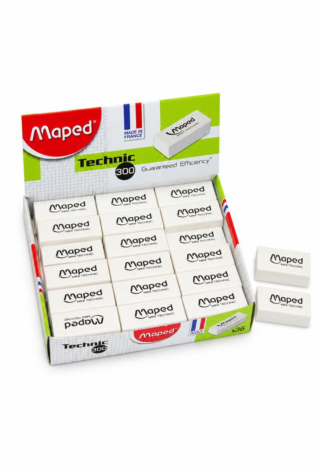 d7e3b278-cee6-412c-a6d3-d1730bbe9aec.jpg علبة محايات Maped Mini Technic بيضاء بسلفان 36 قطعة - 5459902 - الصورة 1
