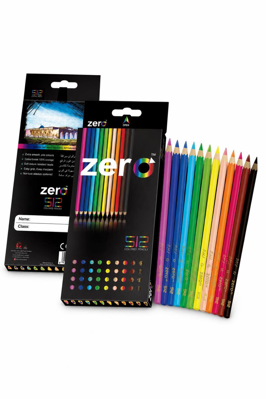d8dc7d9a-5611-4d3a-905e-ba6e4530ea8b.jpg علبة ألوان خشبية zero 12 لون طويل موديل 1255 - الصورة 1