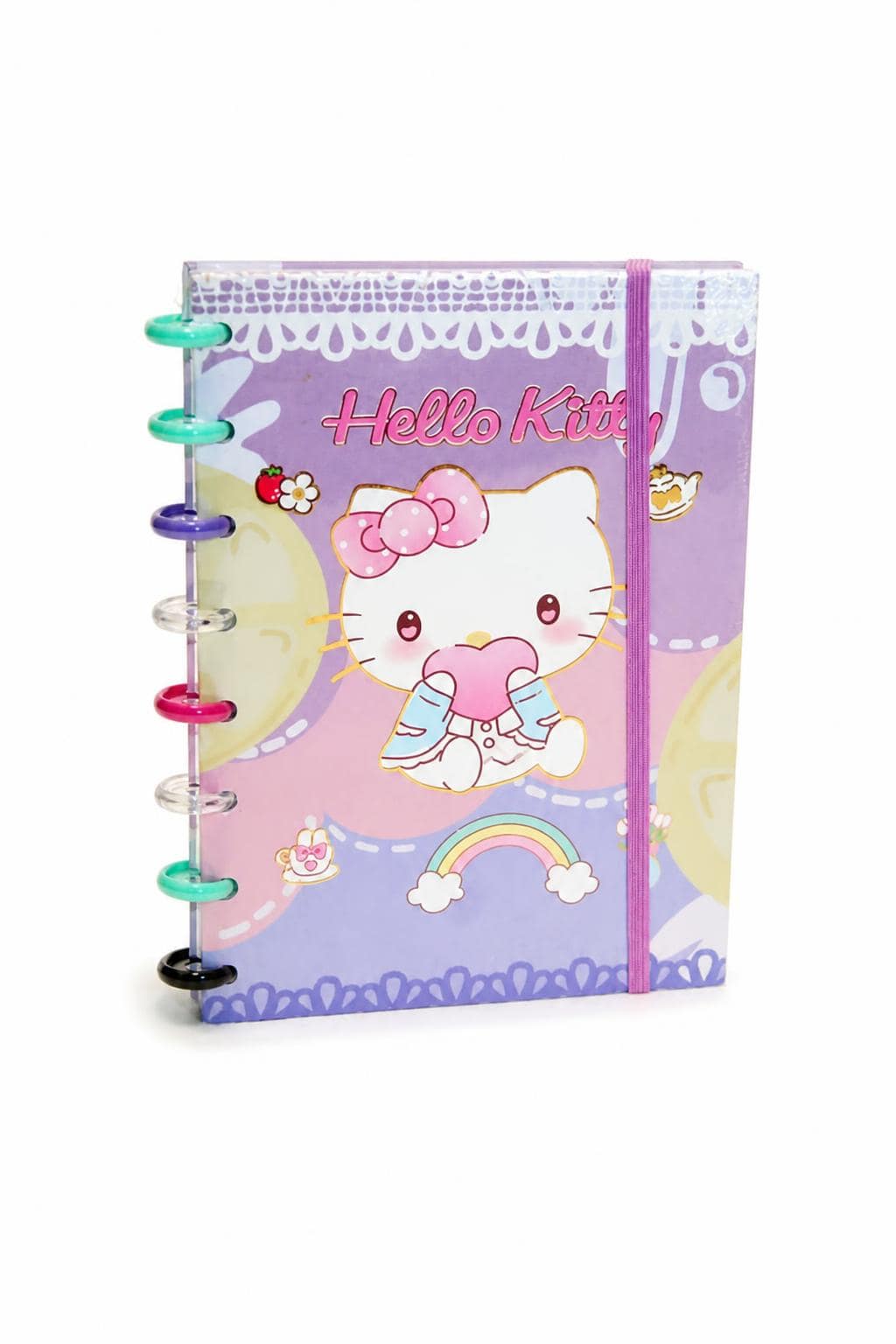 dbe400c0-2537-434d-bb70-f0b515378cfc.jpg دفتر ذكريات Hello Kitty بسلك ملون ومطاطة - موديل 14180 - الصورة 1