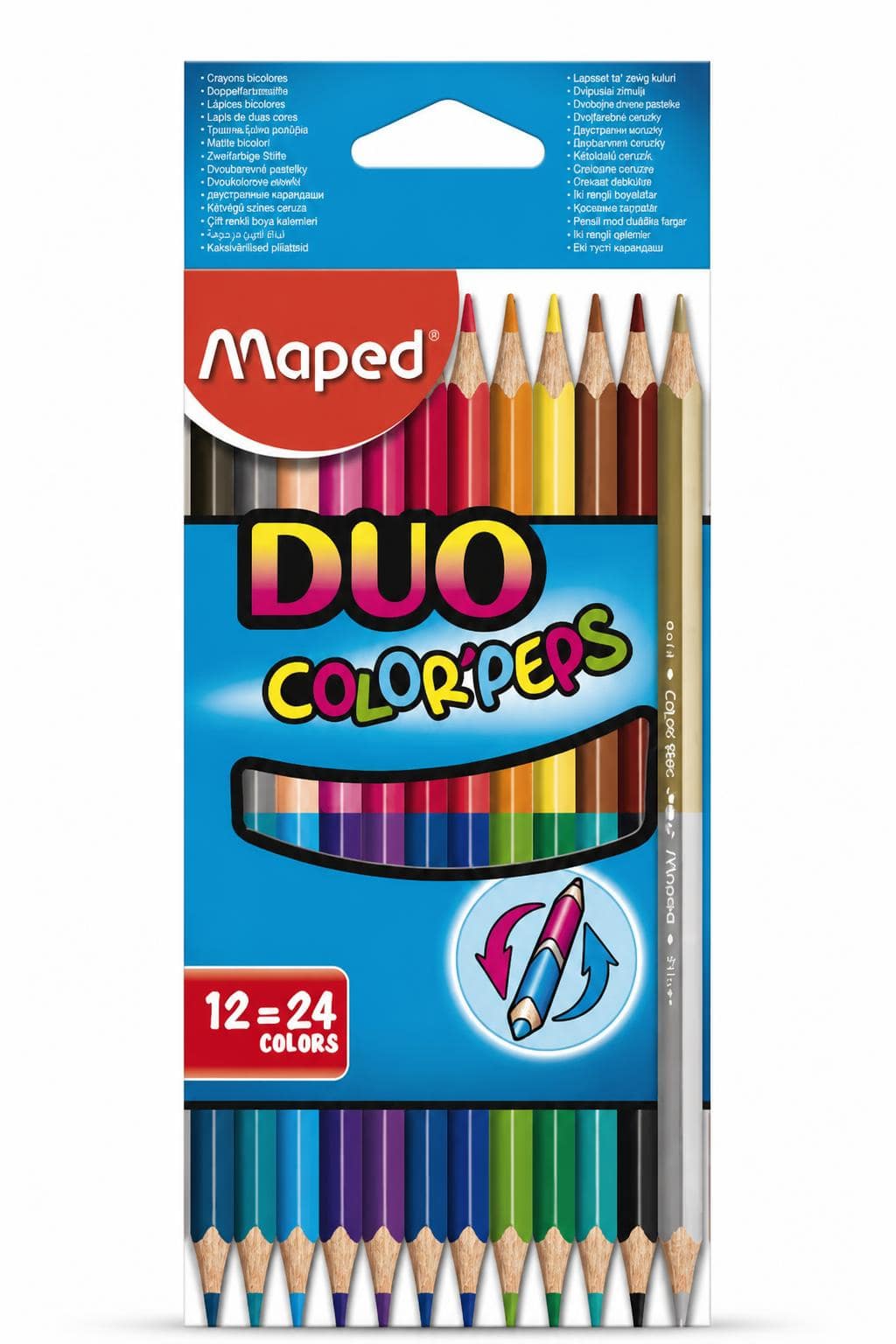 dc819342-bfc7-4055-a1c7-47db7872bb59.jpg ألوان خشبية Maped Color'Peps DUO طرفين 12 قلم/24 لون - 1403 - الصورة 1