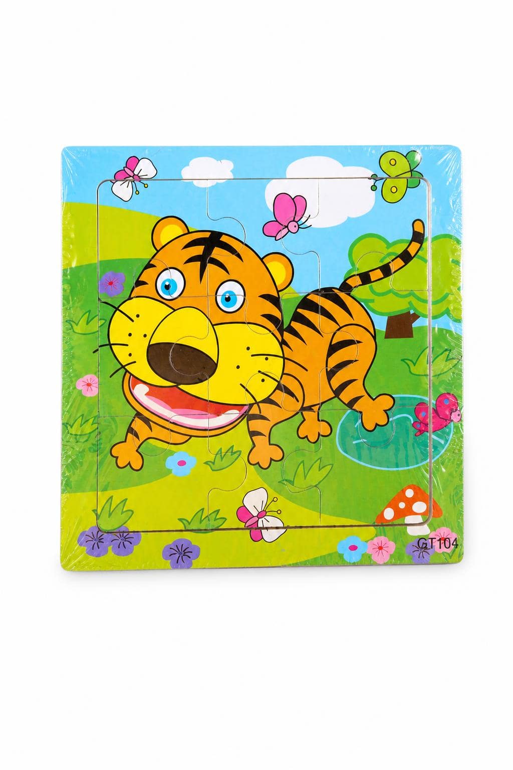 dd90029a-5de9-4c2a-9e7a-b8f64517278d.jpg لوحة بزل خشبي 9 قطع برسمة نمر كرتونية - موديل 16028 - الصورة 1