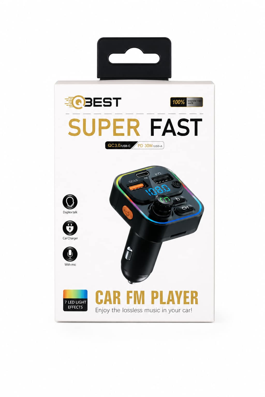 df2f503f-bc98-4429-ae74-9e1da2a6c036.png مشغل FM للسيارة QBest QB210 بشحن سريع 30W وإضاءة LED - الصورة 1