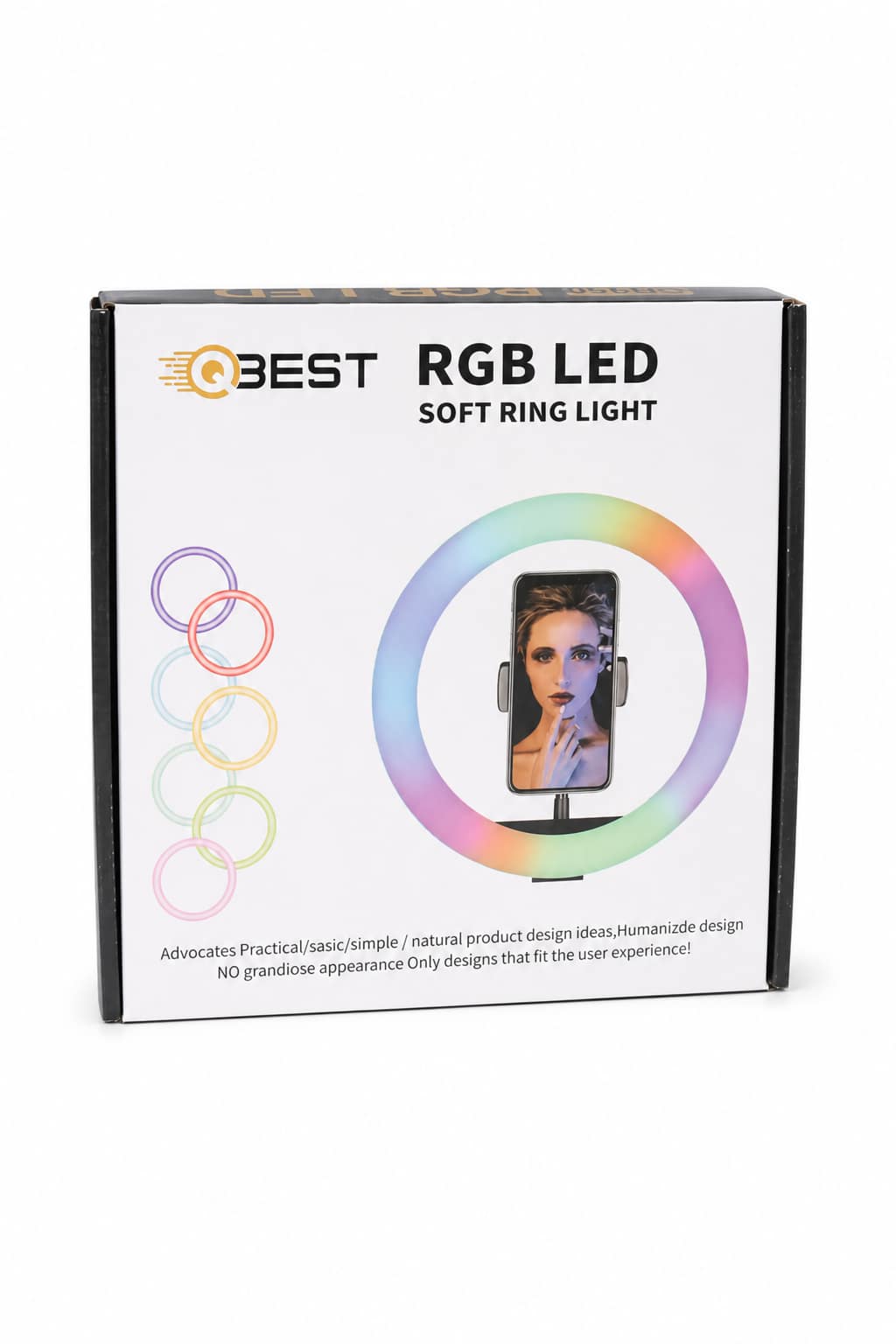 df586c63-24fb-46b0-977b-abe0bb922ab2.png حلقة إضاءة QBest QB954 RGB LED قياس 56 مع قاعدة تثبيت - الصورة 1