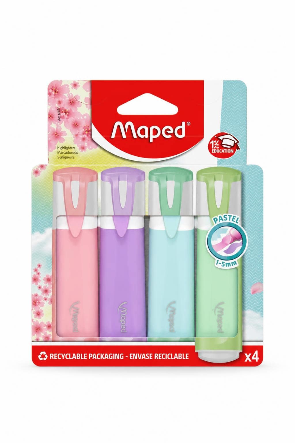 dfdfcc25-0530-4236-bf66-b51de275e98d.jpg طقم أقلام تظليل Maped باستيل 4 ألوان 1-5mm - 5302779 - الصورة 1