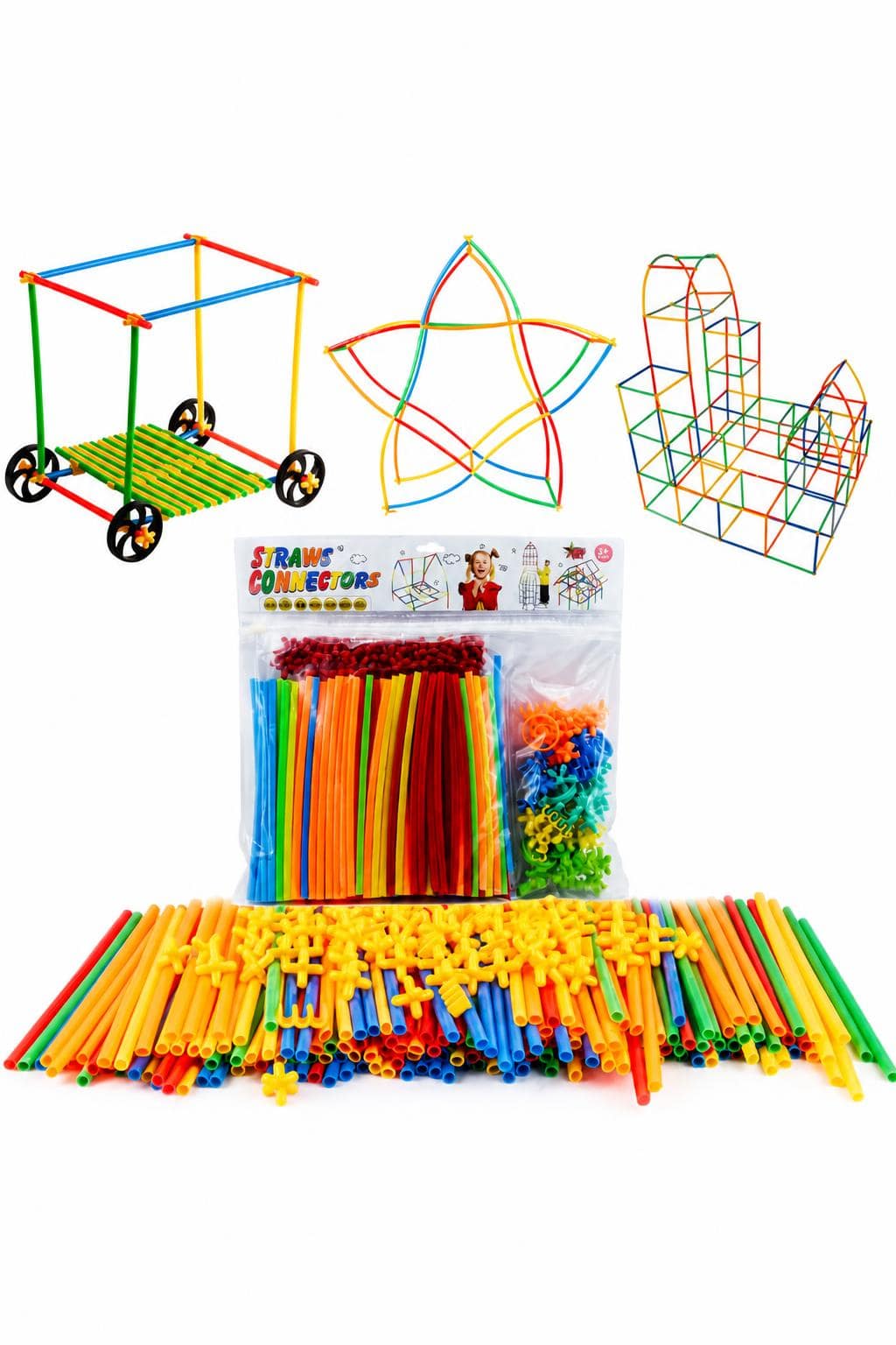 e447bbe6-47c6-4b05-b7fa-91b415eb5f56.jpg لعبة تركيب ثلاثية الأبعاد STRAWS CONNECTORS 220 قطعة موديل 2752 - الصورة 1