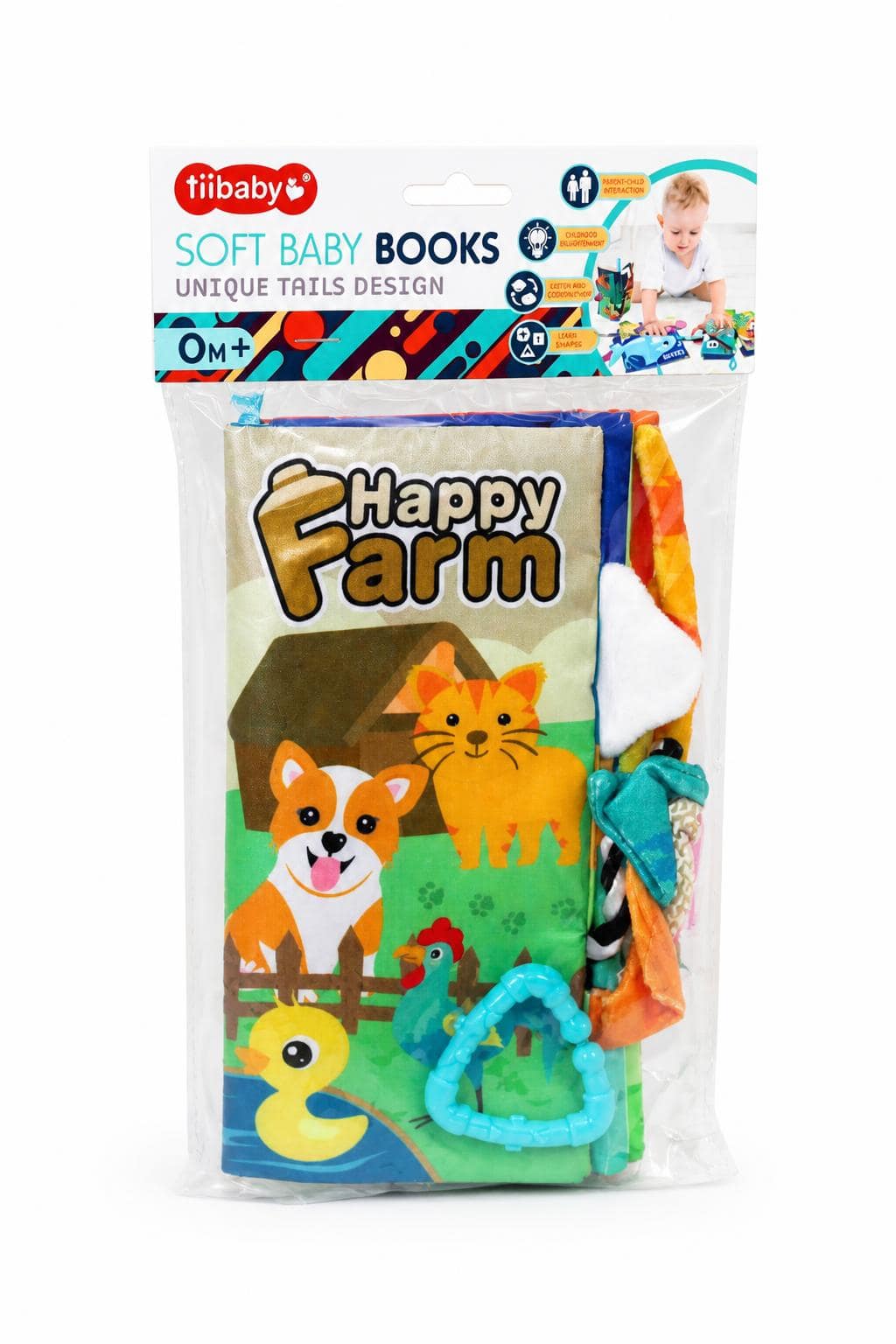 e8e840c8-b3f6-40f1-9026-f4b5b39f8a83-2.jpg كتاب قماشي tiibaby Happy Farm بذيول - موديل 16144 - الصورة 1