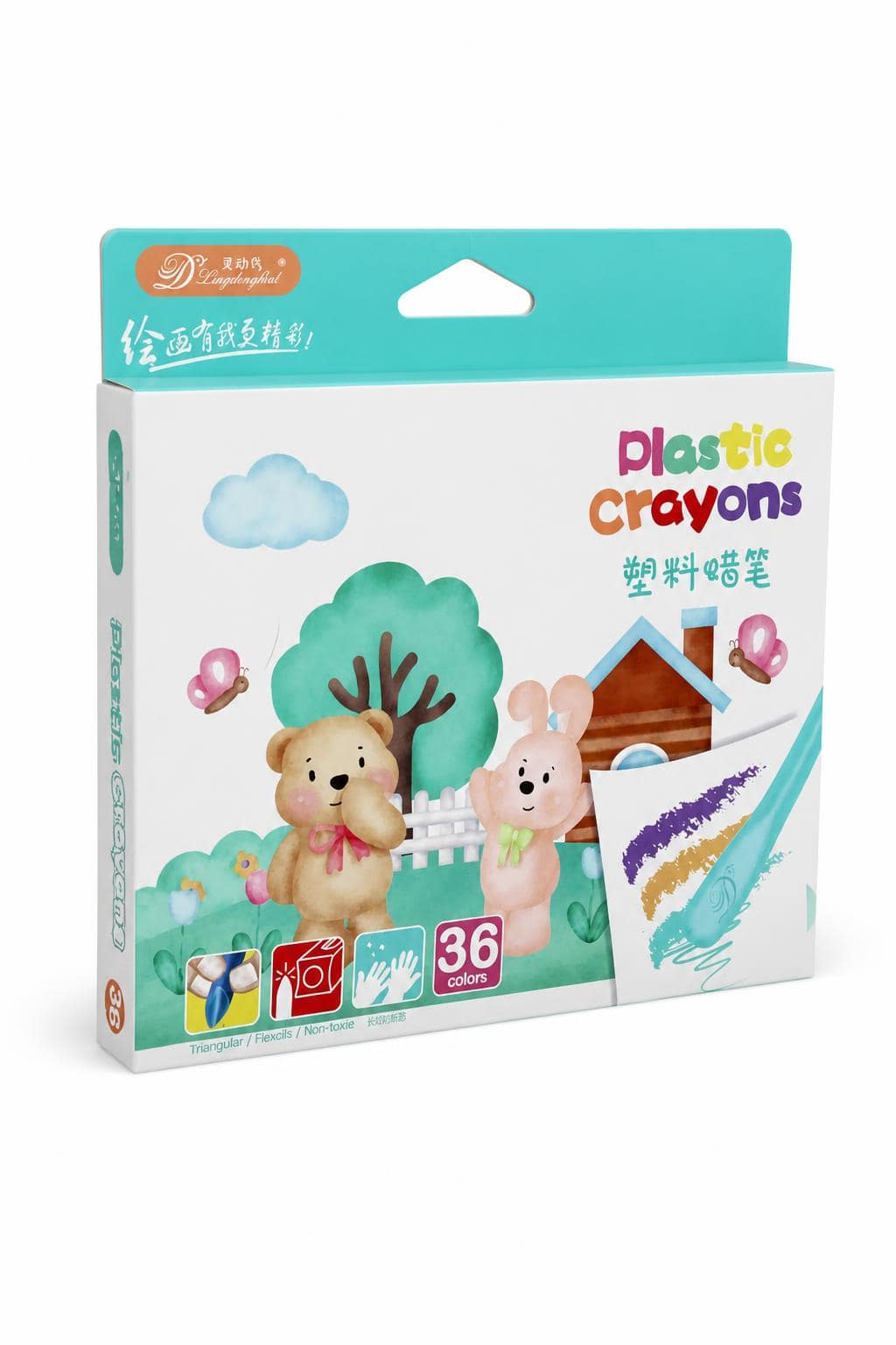 ee237629-af97-4c10-9612-1a79e736586d.jpg علبة أقلام تلوين شمع فستق طويلة 36 لون - 9344 - الصورة 1