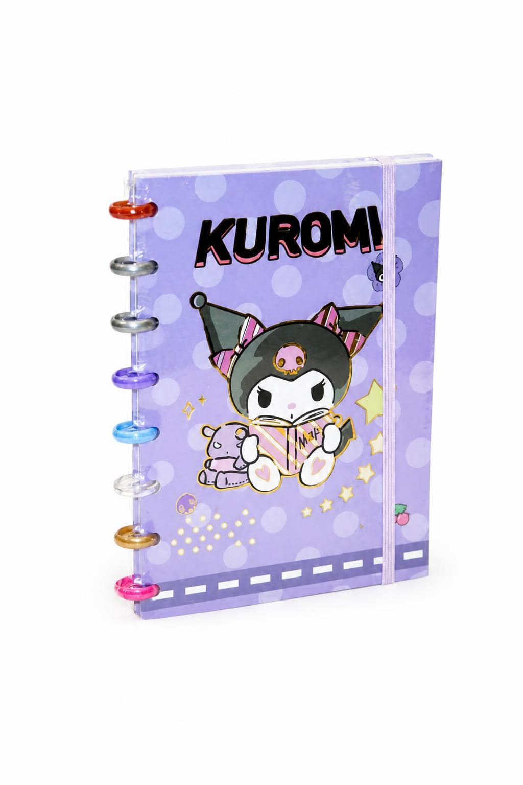f2d4fb5e-cf2d-45c4-9e56-2b1f170113b6-1.jpg دفتر نوت بوك ذكريات KUROMI بسلك ملون ومطاطة - 14171 - الصورة 1
