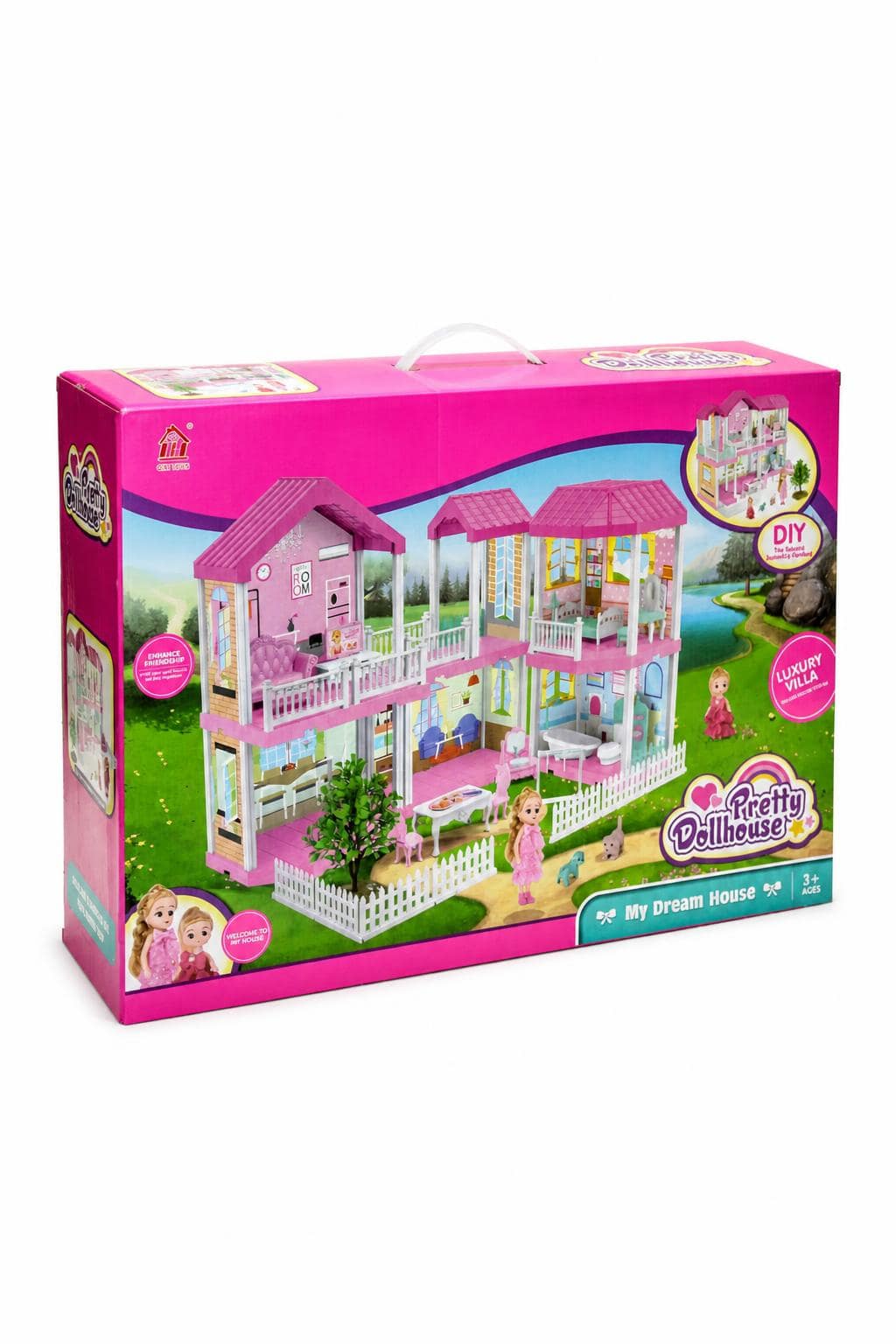 f75dbc41-017b-48f7-ab9a-036878f16028-3.jpg قصر دمى جامبو QIXI TOYS Pretty Dollhouse موديل 6493985 - الصورة 1