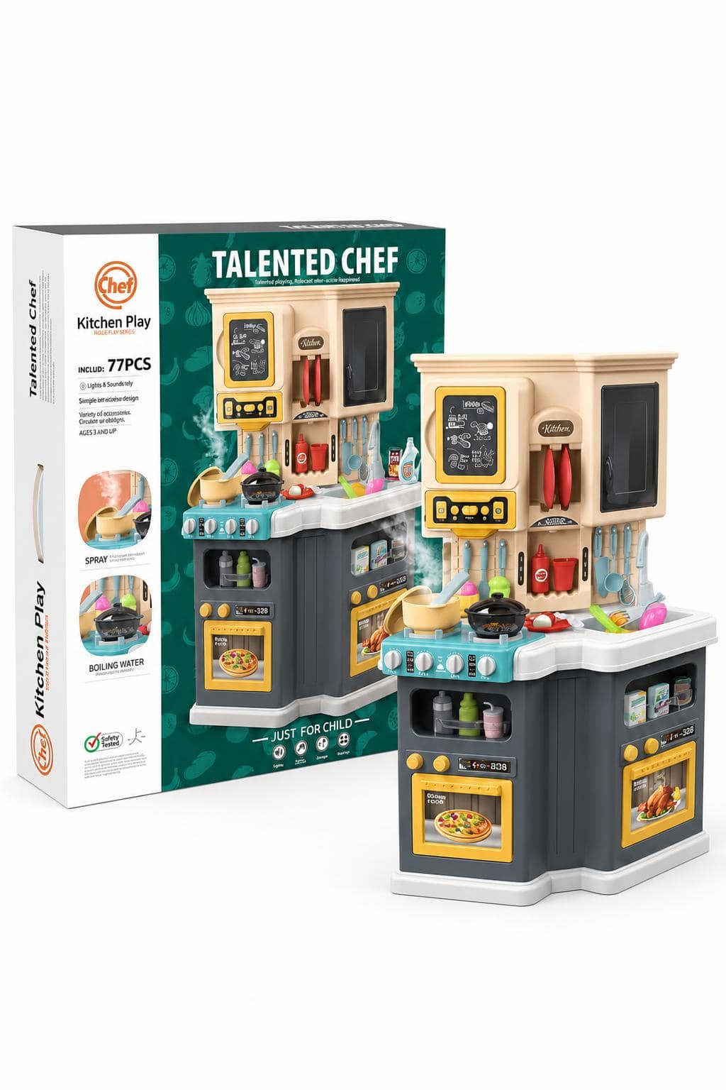 fbde19d5-3260-4232-937e-d4967dae1315.jpg مطبخ ألعاب Talented Chef 77 قطعة بإضاءة وصوت - 2017605 - الصورة 1