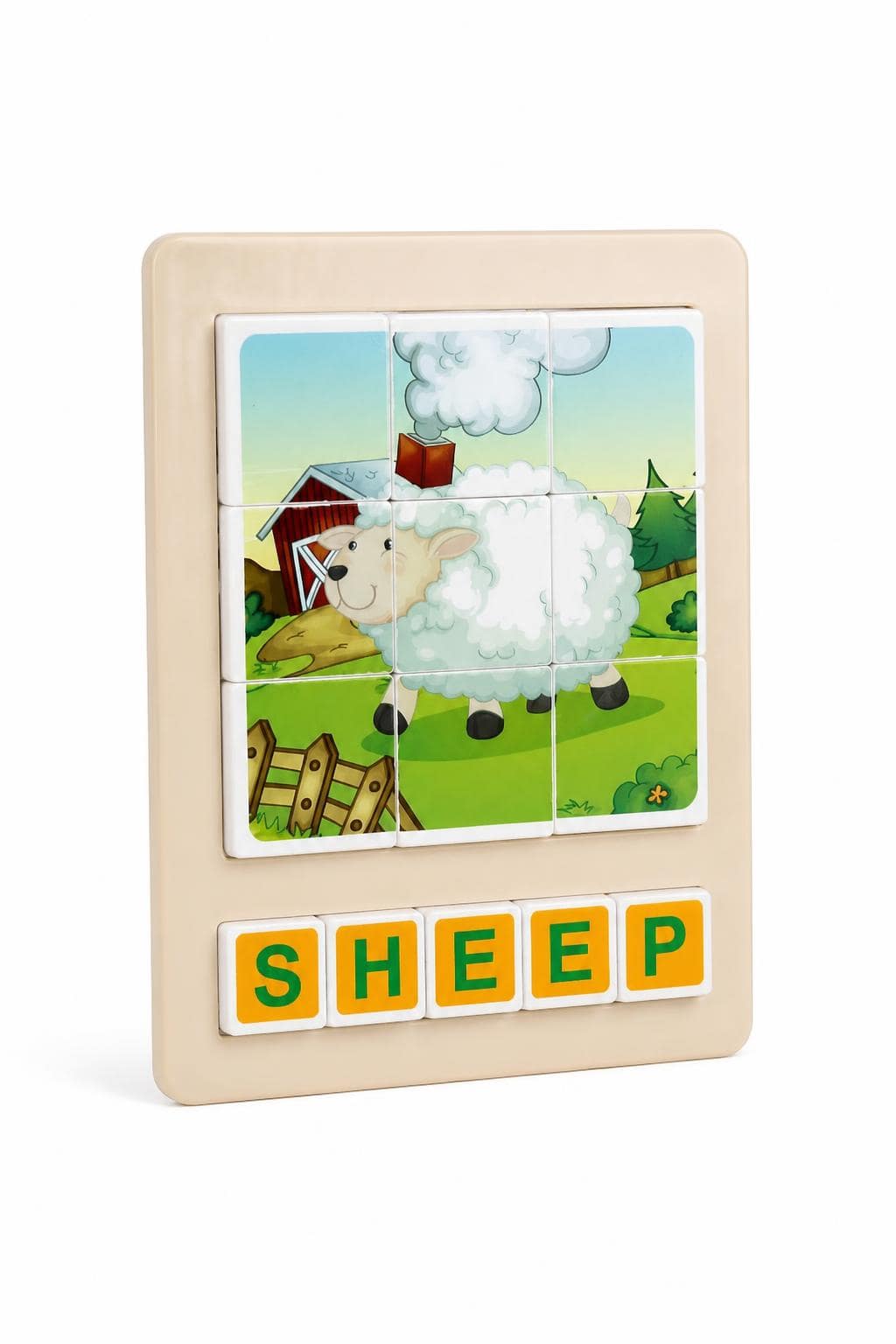 fd15f66b-e9a1-4065-b850-e80c2ced34d0.jpg لوحة بزل خشبية لتركيب صورة وكلمة SHEEP - موديل 15789 - الصورة 1