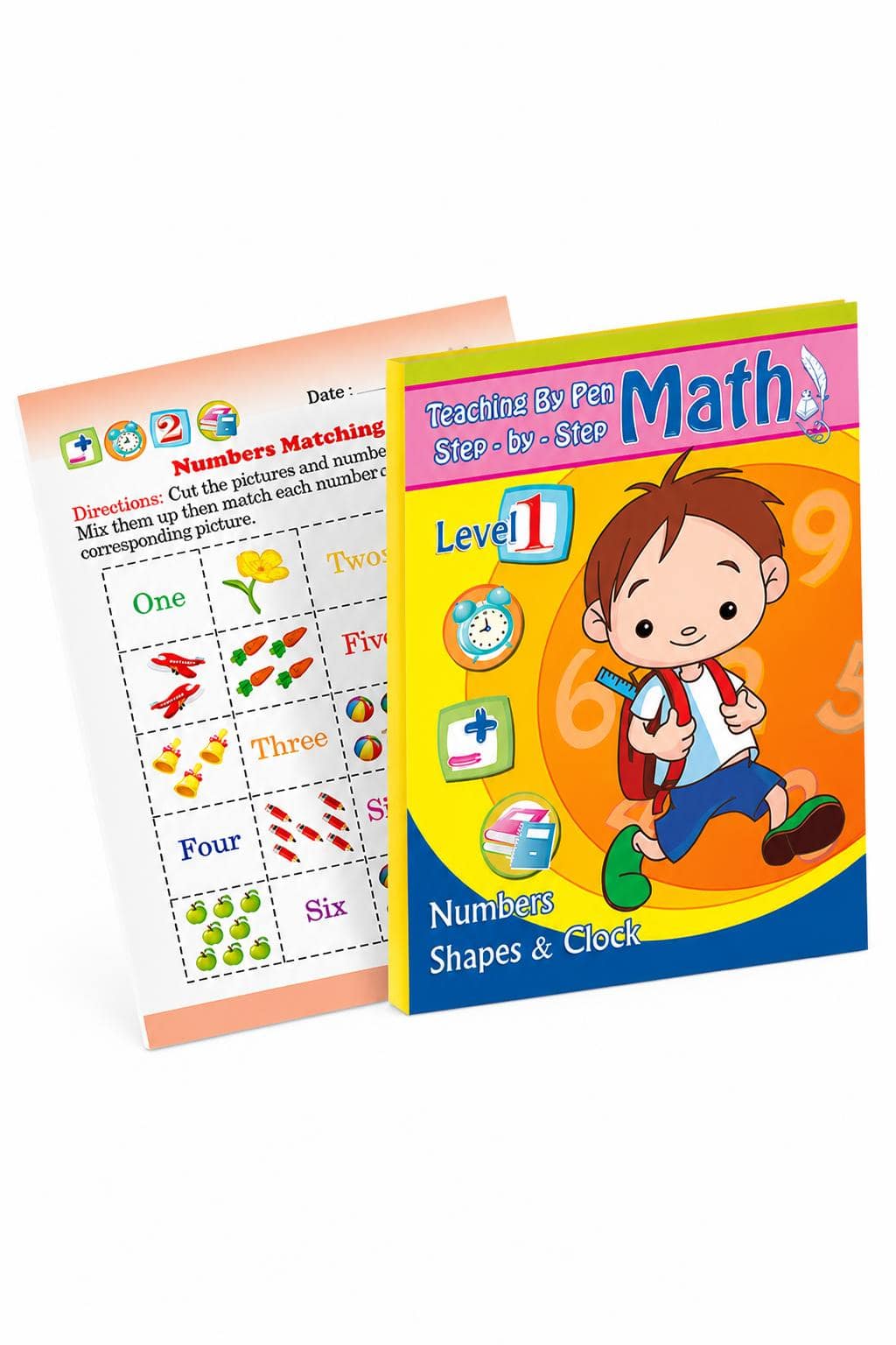 fddd1eb3-e94c-4135-8c70-2157614fec1f.jpg كتاب أنشطة الرياضيات Math Level 1 للأرقام والأشكال والساعة - 904 - الصورة 1