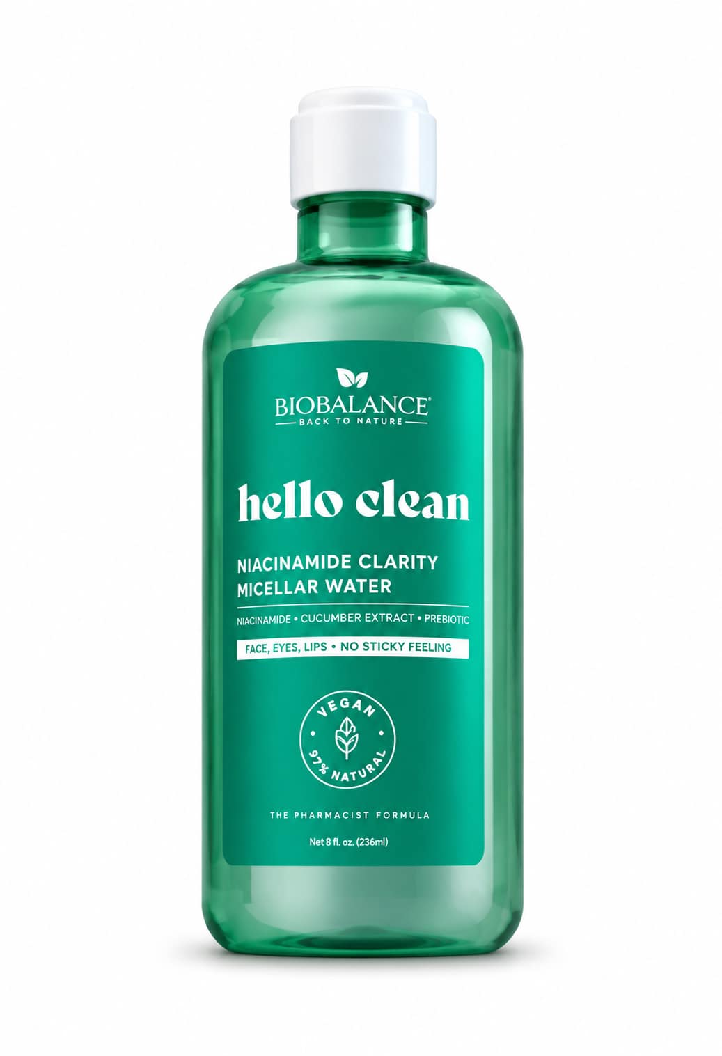 0567e60e-d6f1-425a-9298-6525d7ed0d23 ماء ميسيلار Hello Clean Niacinamide Clarity 500ml بشاي أخضر، مستخلص الخيار، وإنولين للتحكم بالزيوت وتنقية البشرة - الصورة 1
