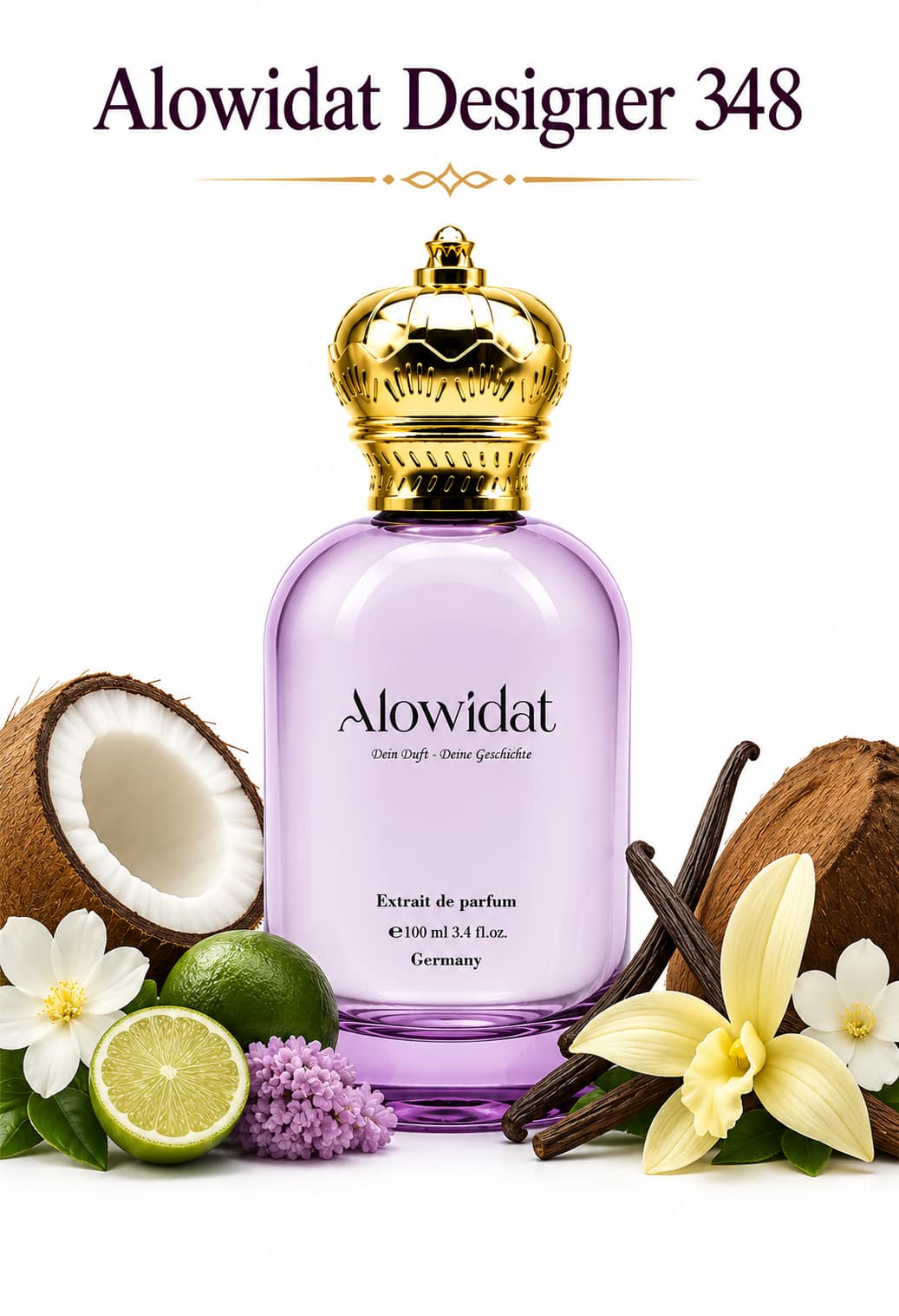 3d91ef7e-529c-4ff6-bdd2-c8cc0b6dc9bf عطر نسائي Alowidat Designer 348 – كريمي زهري بلمسة فانيليا خشبية - الصورة 1