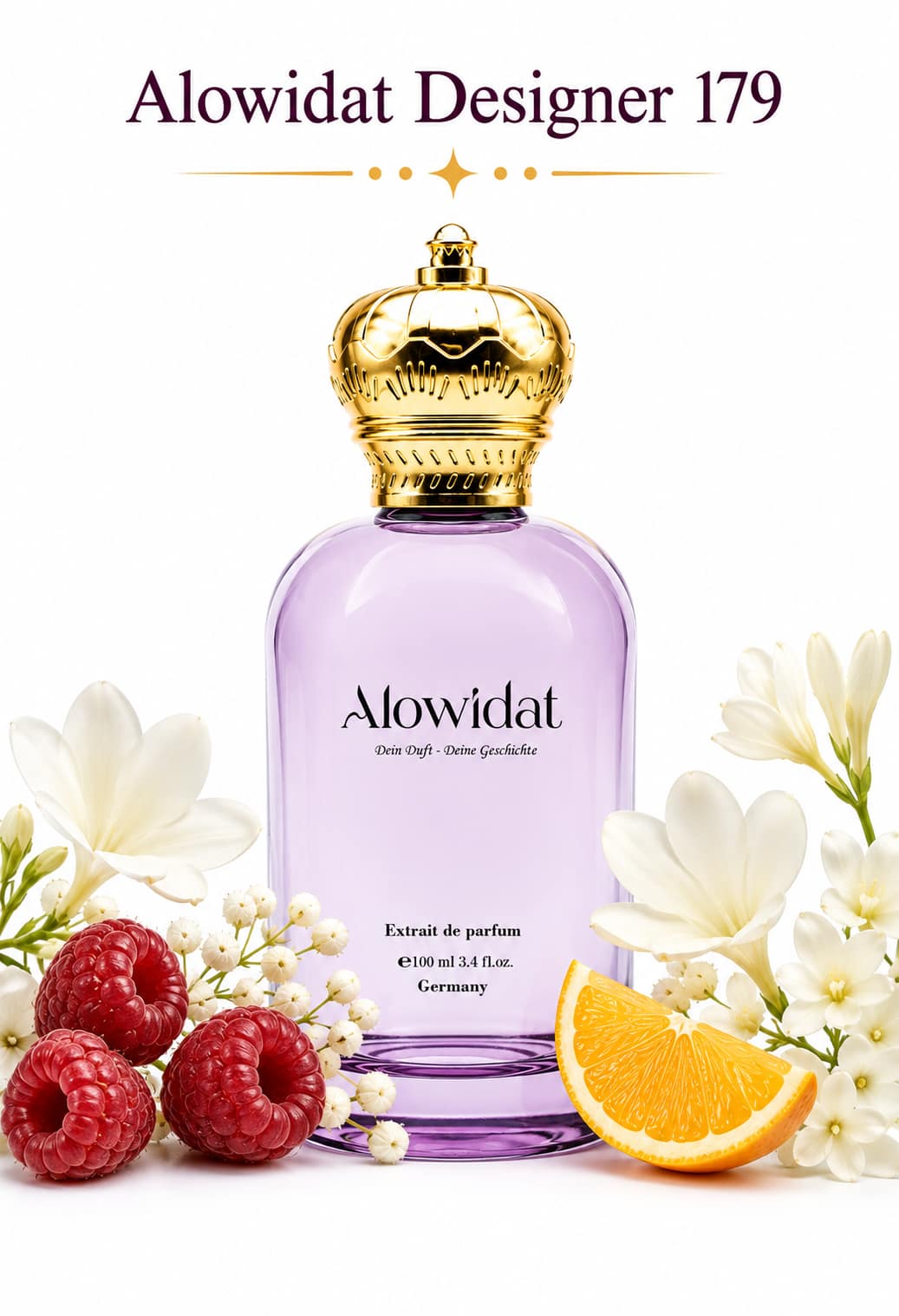 4e98a6d9-027c-41ec-9a8a-4be085d79ebc عطر نسائي Alowidat Designer 179 – فاكهي زهري بلمسة فانيليا مسكية - الصورة 1