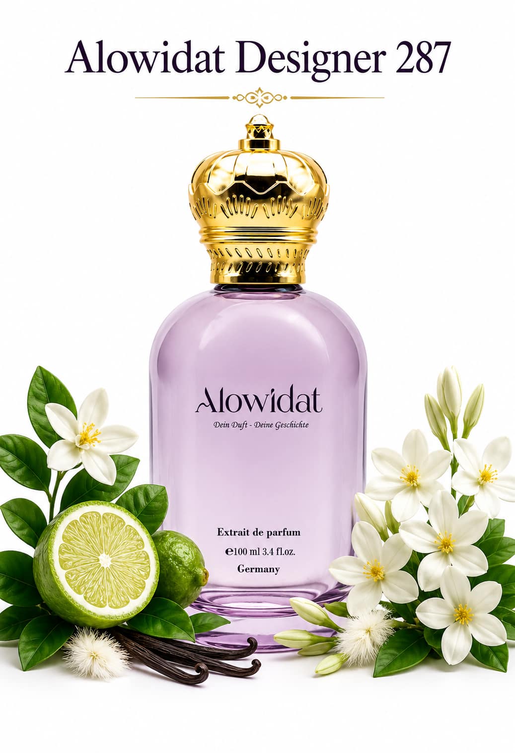 f9120590-db22-447d-889b-7c15b3d90707 عطر نسائي Alowidat Designer 287 – زهري حمضي بلمسة فانيليا مسكية - الصورة 1