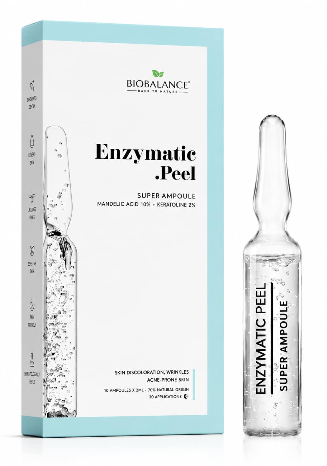 aa513e97-0506-490a-b597-4e41998d4f01 أمبولات تقشير إنزيمي Biobalance – Mandelic Acid 10% + Keratoline 2% - الصورة 1