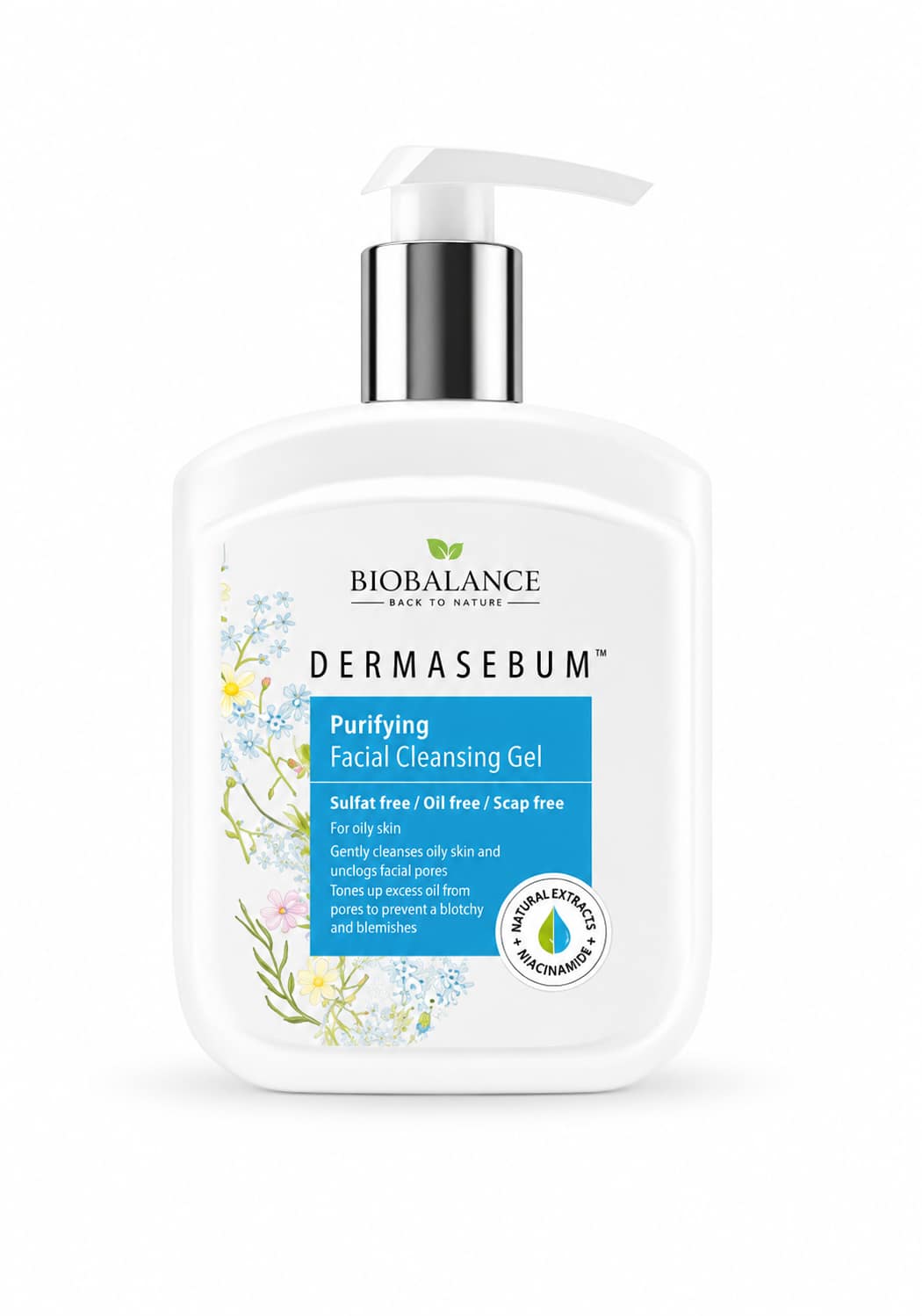 b45f32a9-8bf9-4537-a430-b31a86ccedbe جل BIOBALANCE Dermasebum لتنظيف الوجه – للبشرة الدهنية 250 مل - الصورة 1