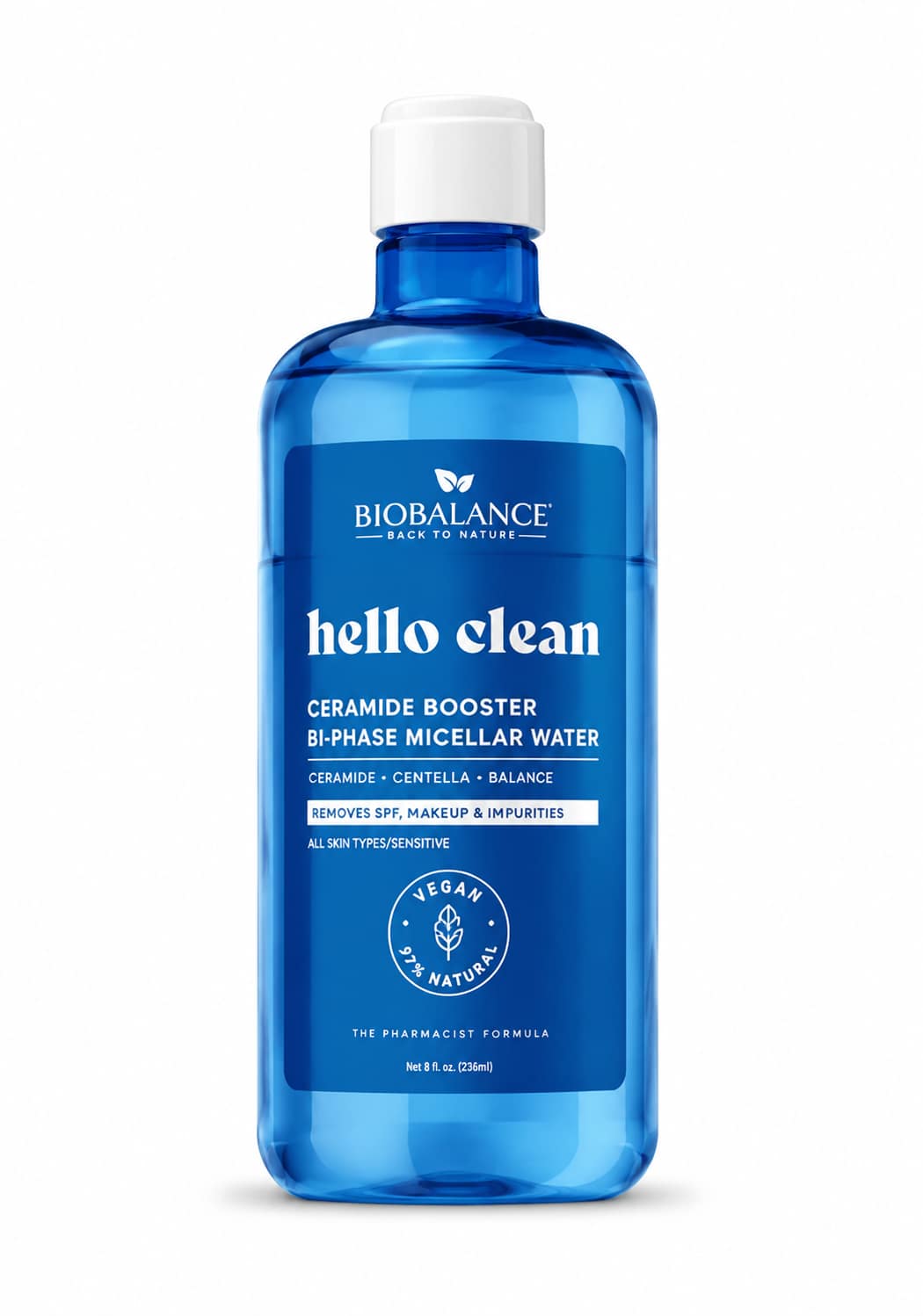 cac73123-de57-40ae-8d94-0143a17b2153 ماء ميسيلار ثنائي المرحلة Hello Clean 500ml بسيراميد، فيتامين C، البابونج والسكوالان لإزالة المكياج وتقوية البشرة - الصورة 1