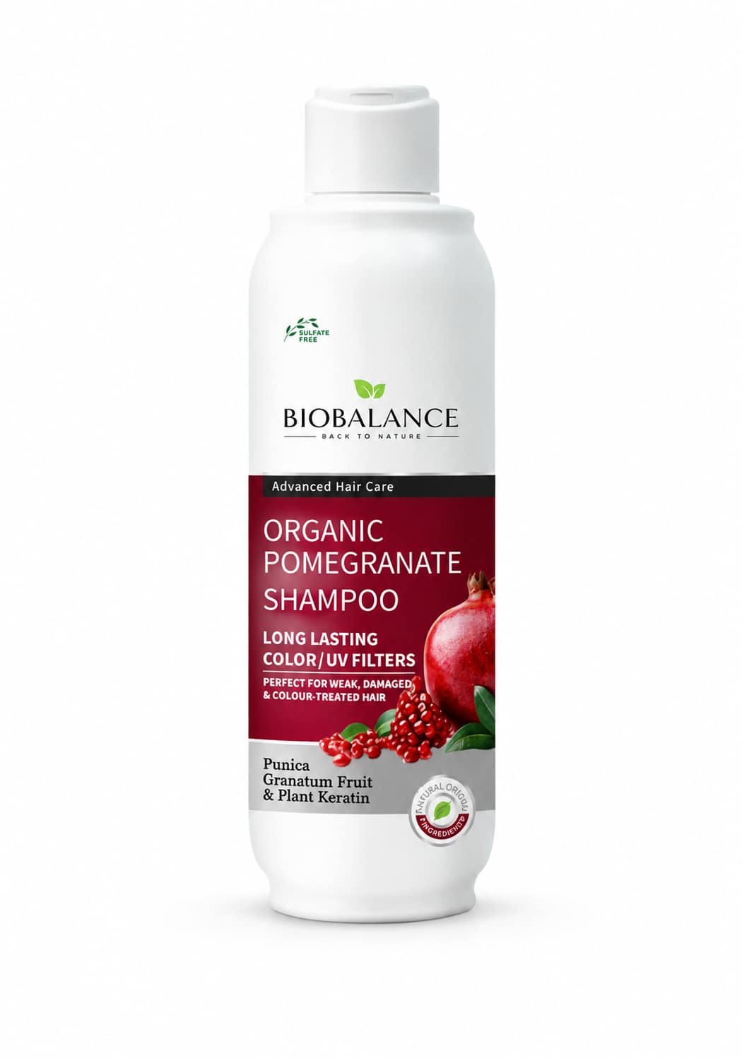 cf82ff0a-e5ea-4deb-8591-f65f33069f2b شامبو الرمان العضوي BIOBALANCE – حماية اللون ولمعان طويل 330 مل - الصورة 1