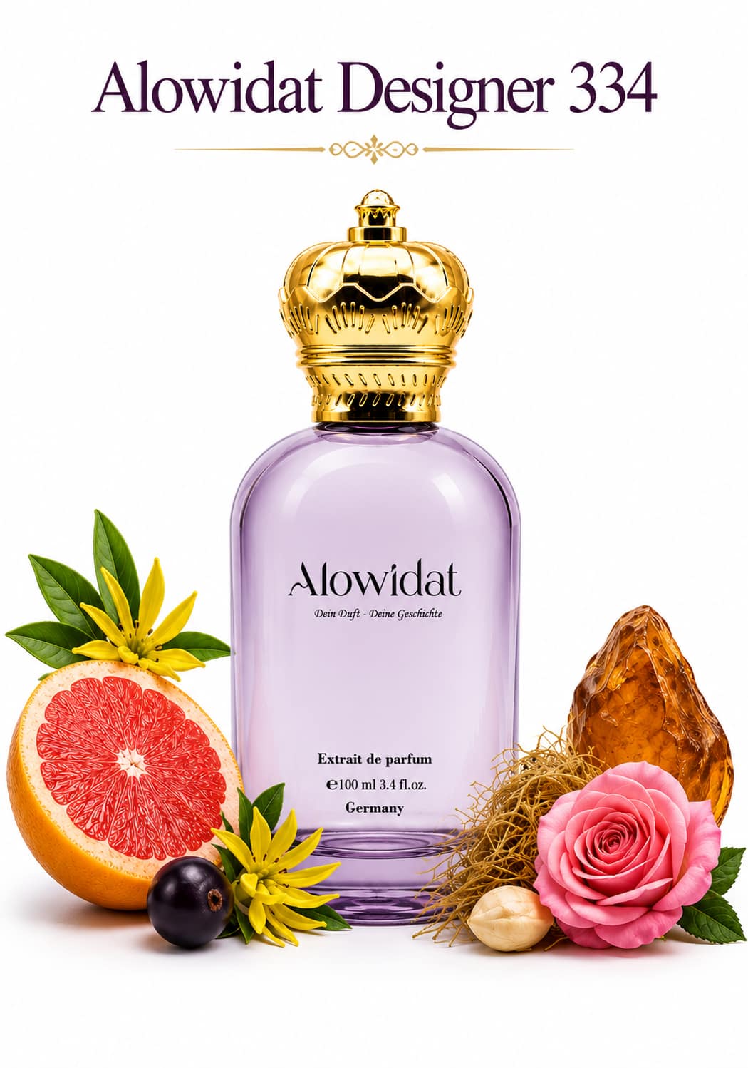 4fa0d35d-2a8e-4827-bd40-13de31df8f11 عطر نسائي Alowidat Designer 334 – حمضي زهري بلمسة عنبرية مسكية - الصورة 1