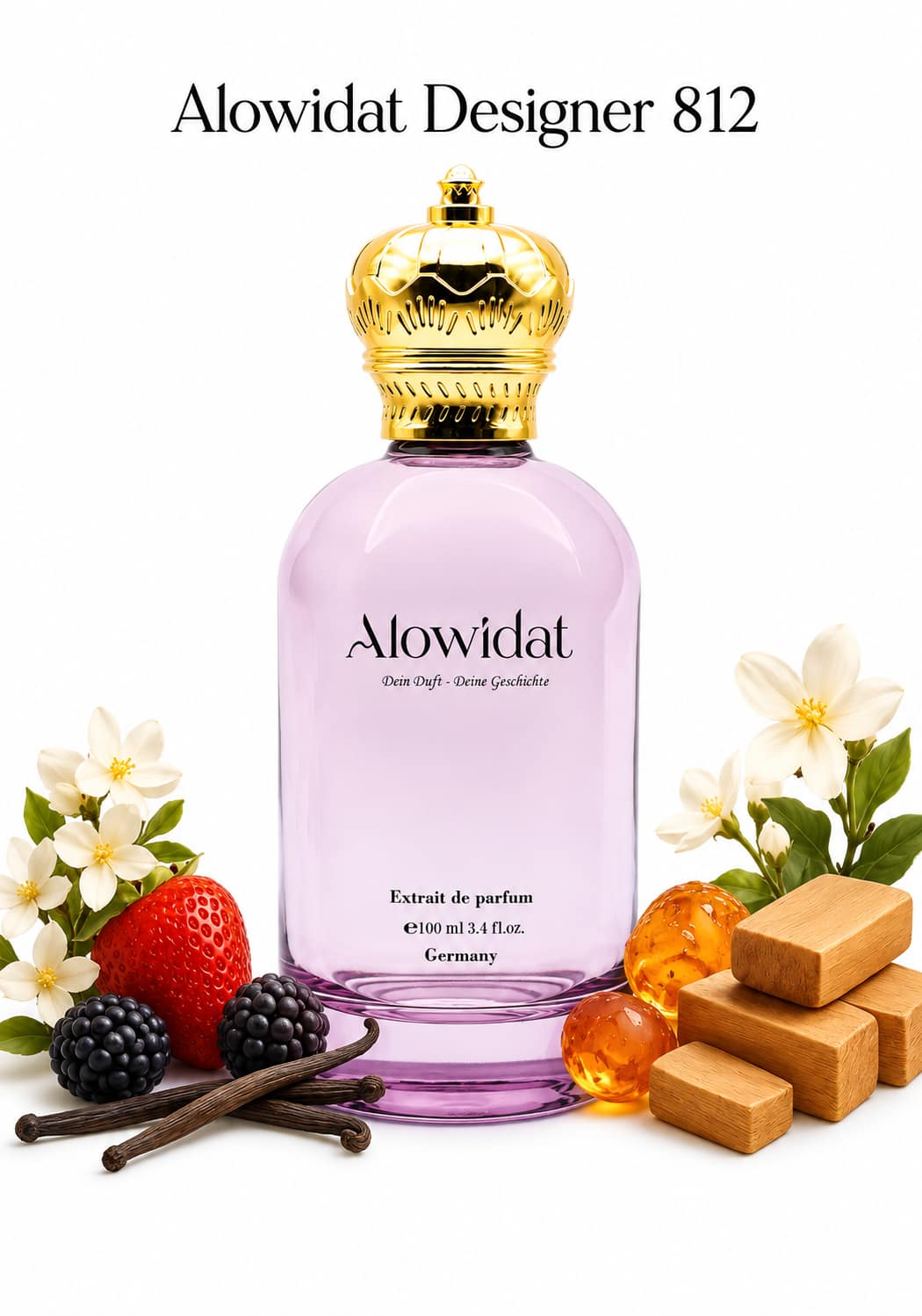 8114d26e-e3c6-4f34-8e4f-07af4ff1b66f عطر نسائي Alowidat Designer 812 – فاكهي حلو بلمسة فانيليا عنبرية - الصورة 1