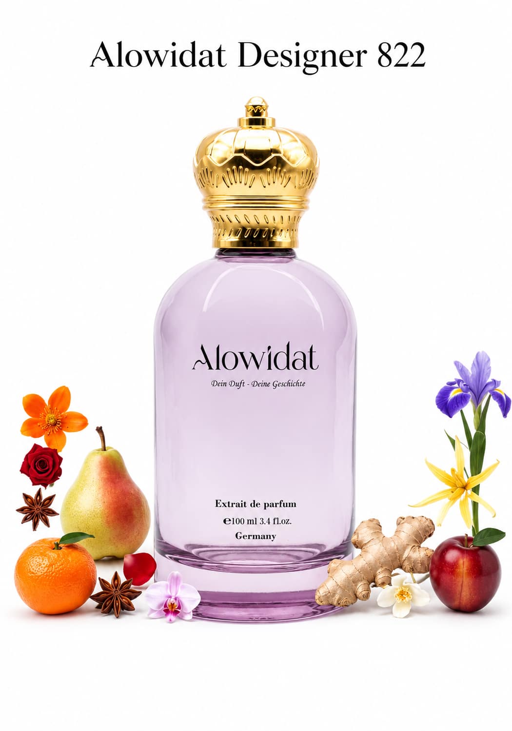 893ca6f7-d21f-4ab9-8b7f-ecb75272dee6 عطر نسائي Alowidat Designer 822 – زهري فاكهي بلمسة عنبرية دافئة - الصورة 1