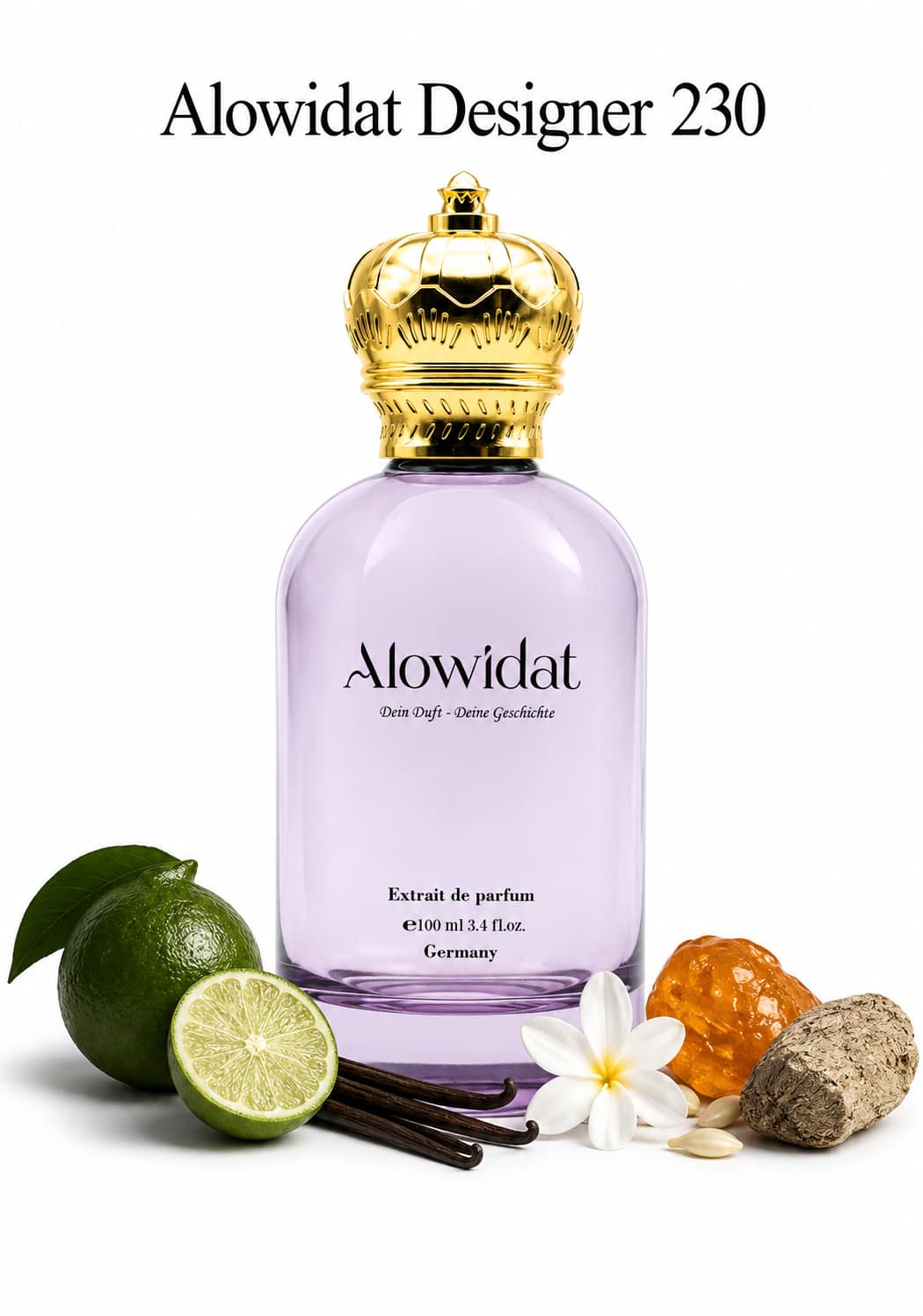 a657d715-5678-4773-a223-5b296b8ed5ea عطر نسائي Alowidat Designer 230 – عنبري فانيلي بلمسة حمضية منعشة - الصورة 1