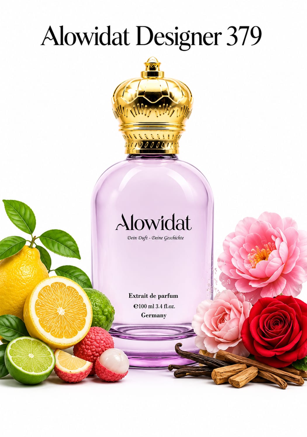 08f8a127-2aad-4cda-a6f3-3199b3c5455c عطر نسائي Alowidat Designer 379 – حمضي زهري بلمسة مسكية دافئة - الصورة 1