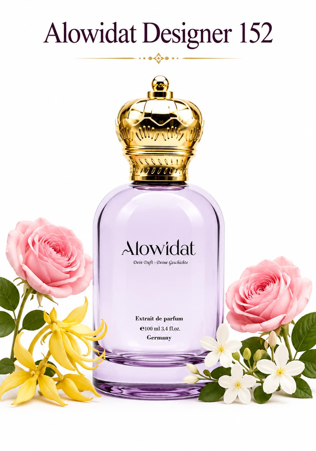 d3dcc5dc-cf3c-4d0a-9331-67f5d8d85144 عطر نسائي Alowidat Designer 152 – زهري فاخر بلمسة يلانغ يلانغ دافئة - الصورة 1