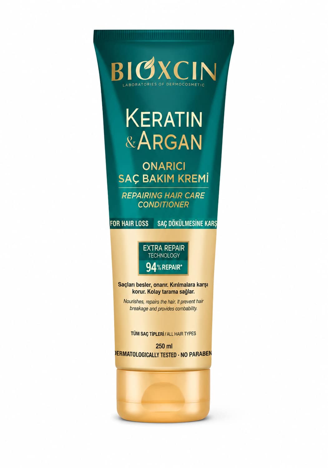 45456 كريم ترميم الشعر Bioxcin Keratin & Argan – تغذية ونعومة للشعر المتضرر | 250 مل - الصورة 1
